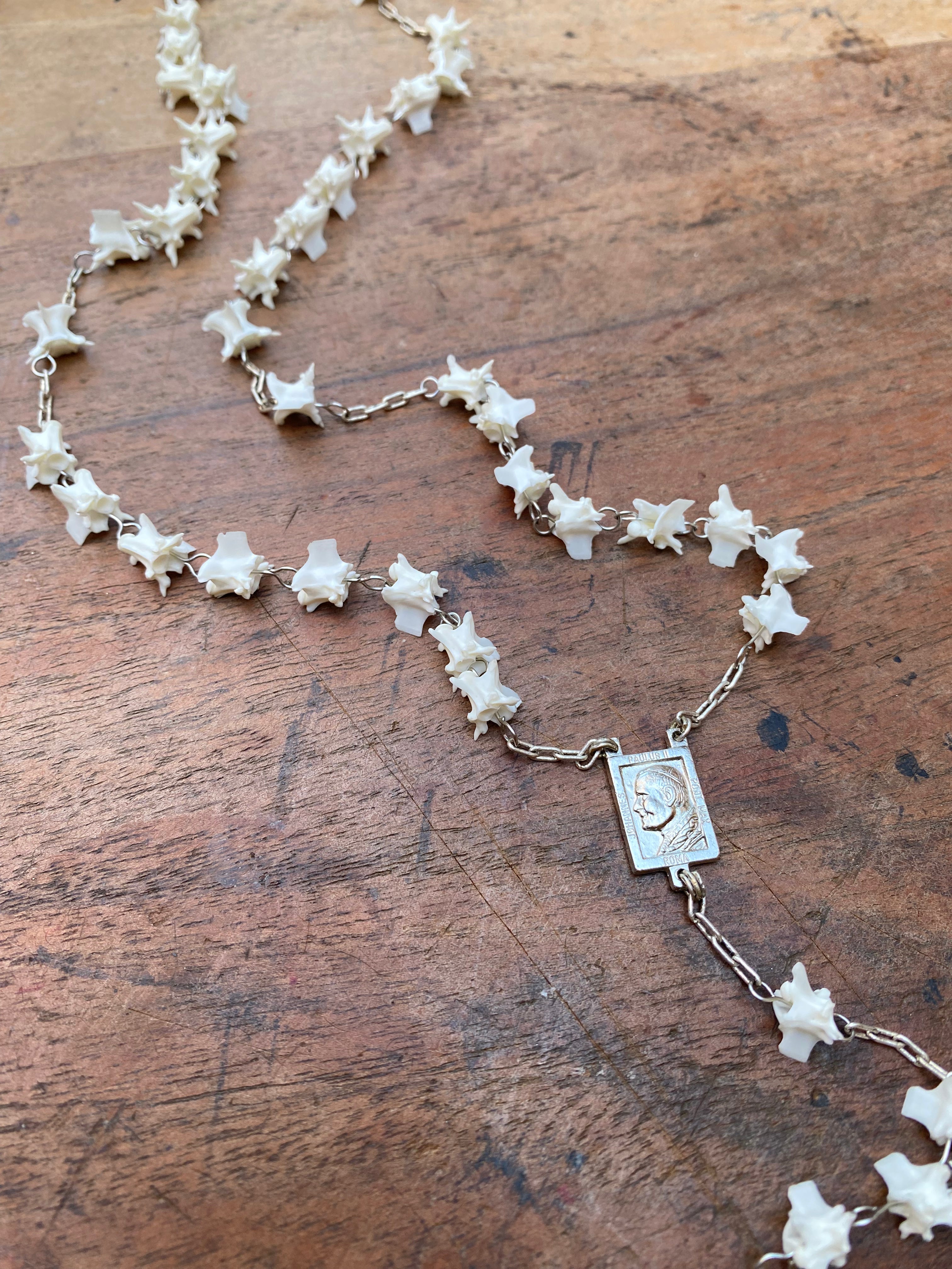 Snake Vertebrae Rosary Necklace