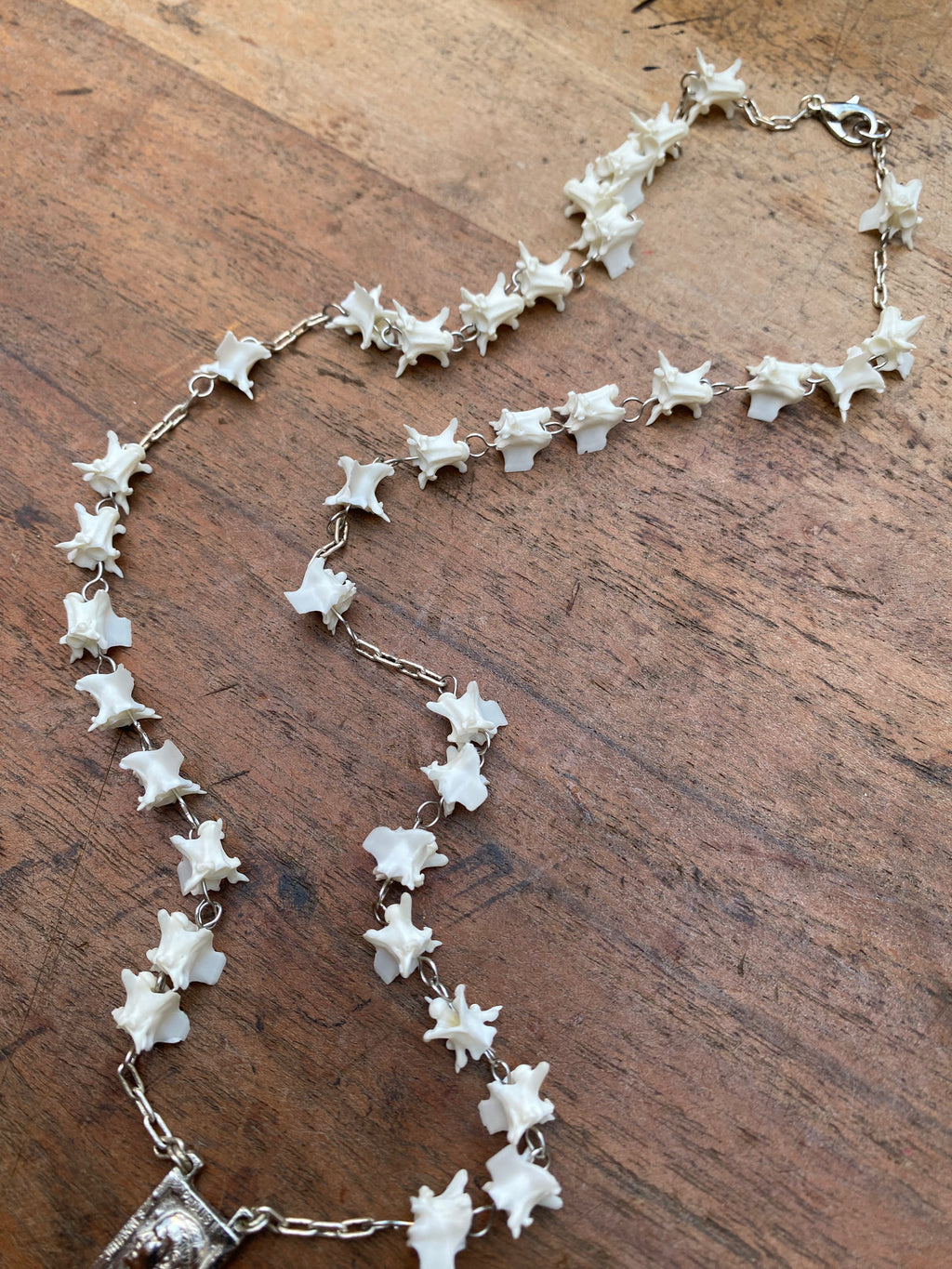 Snake Vertebrae Rosary Necklace