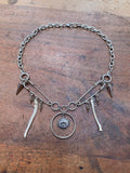 Safety Pins, Eye and Squirrel Bones Necklace