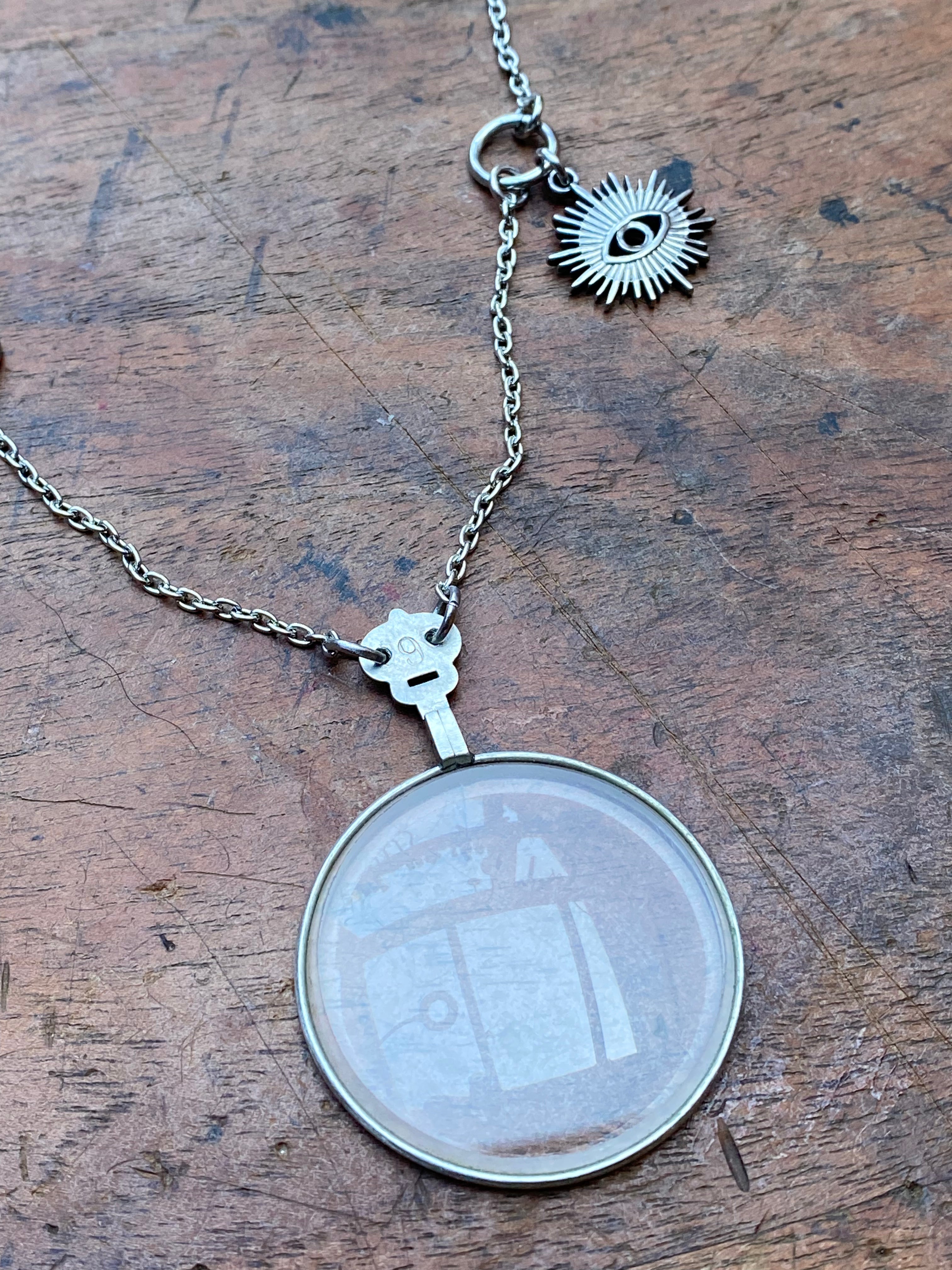 Victorian Optometrist Lens on a Chain Necklace
