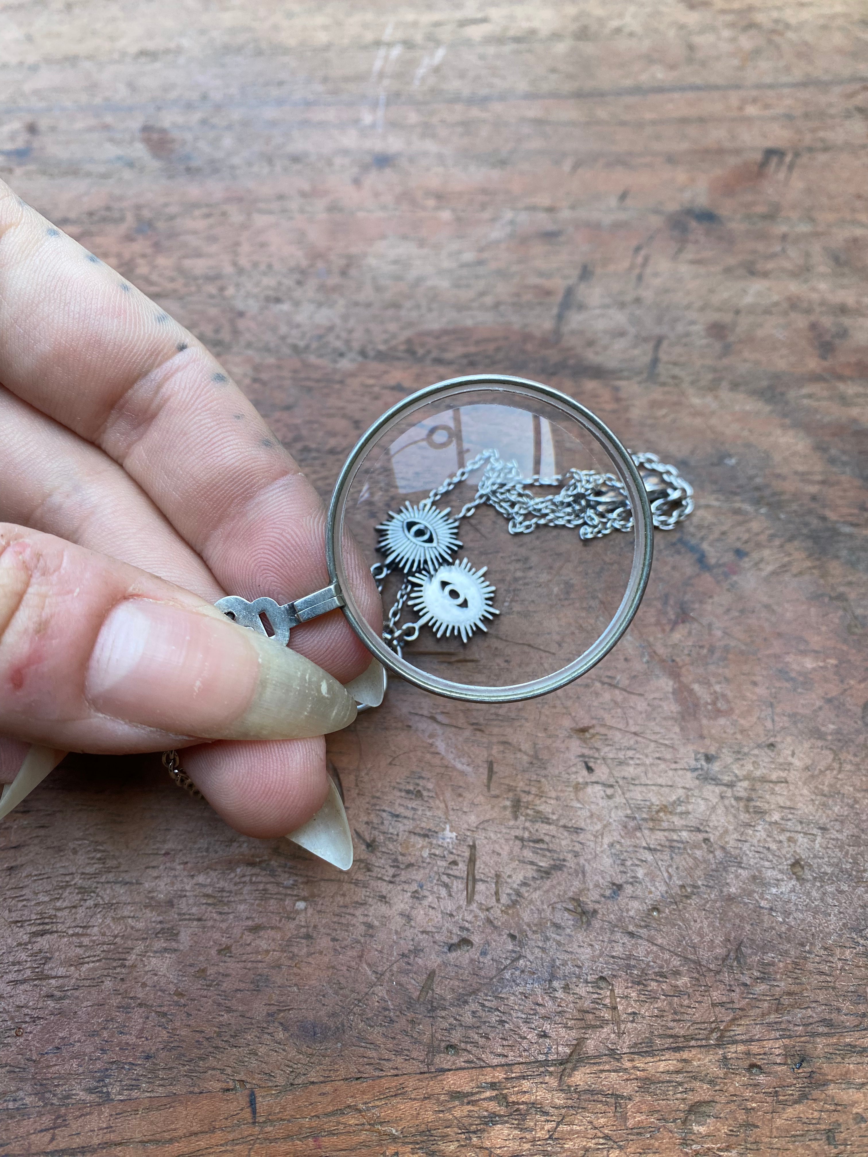 Victorian Optometrist Lens on a Chain Necklace