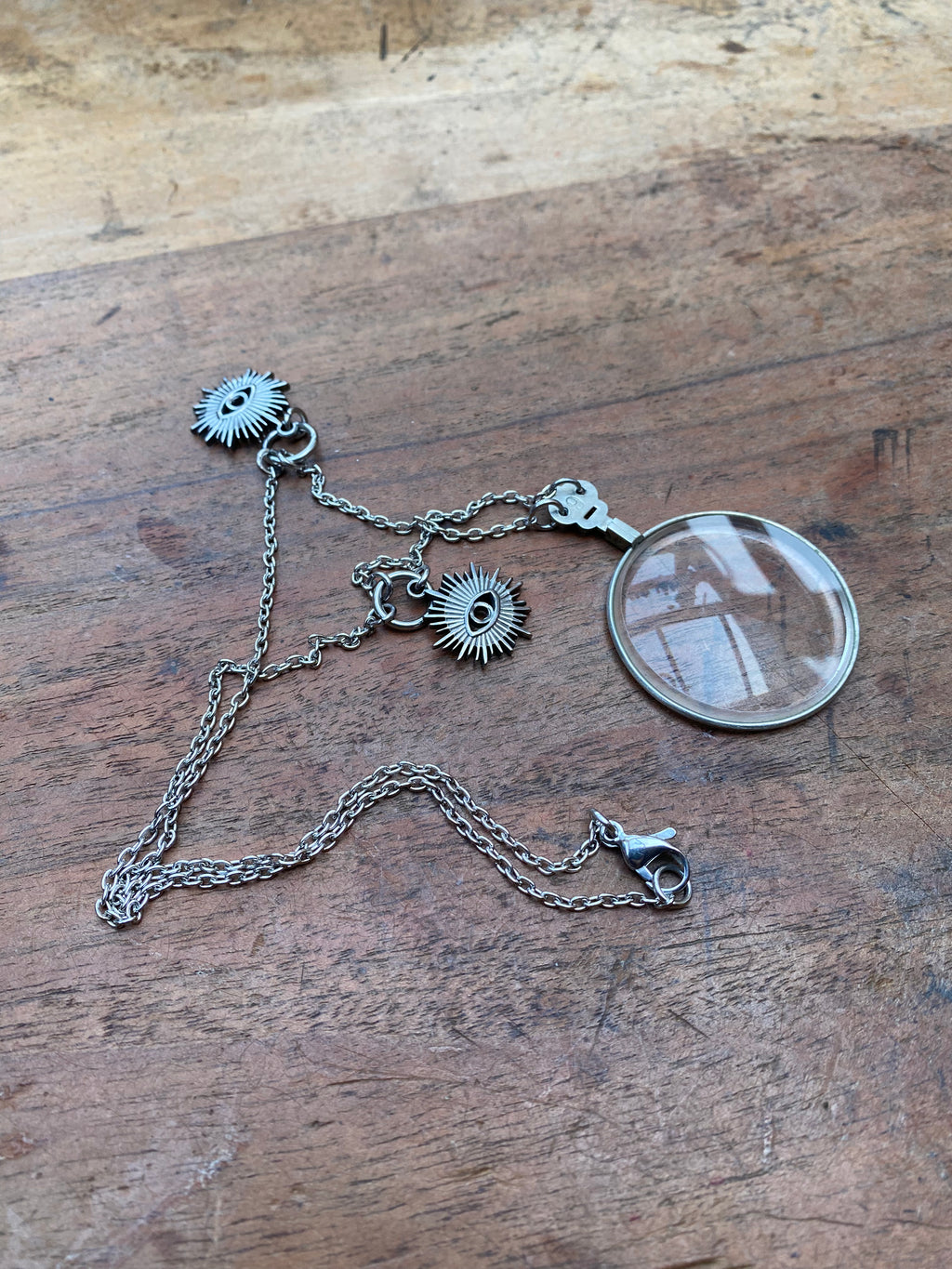 Victorian Optometrist Lens on a Chain Necklace