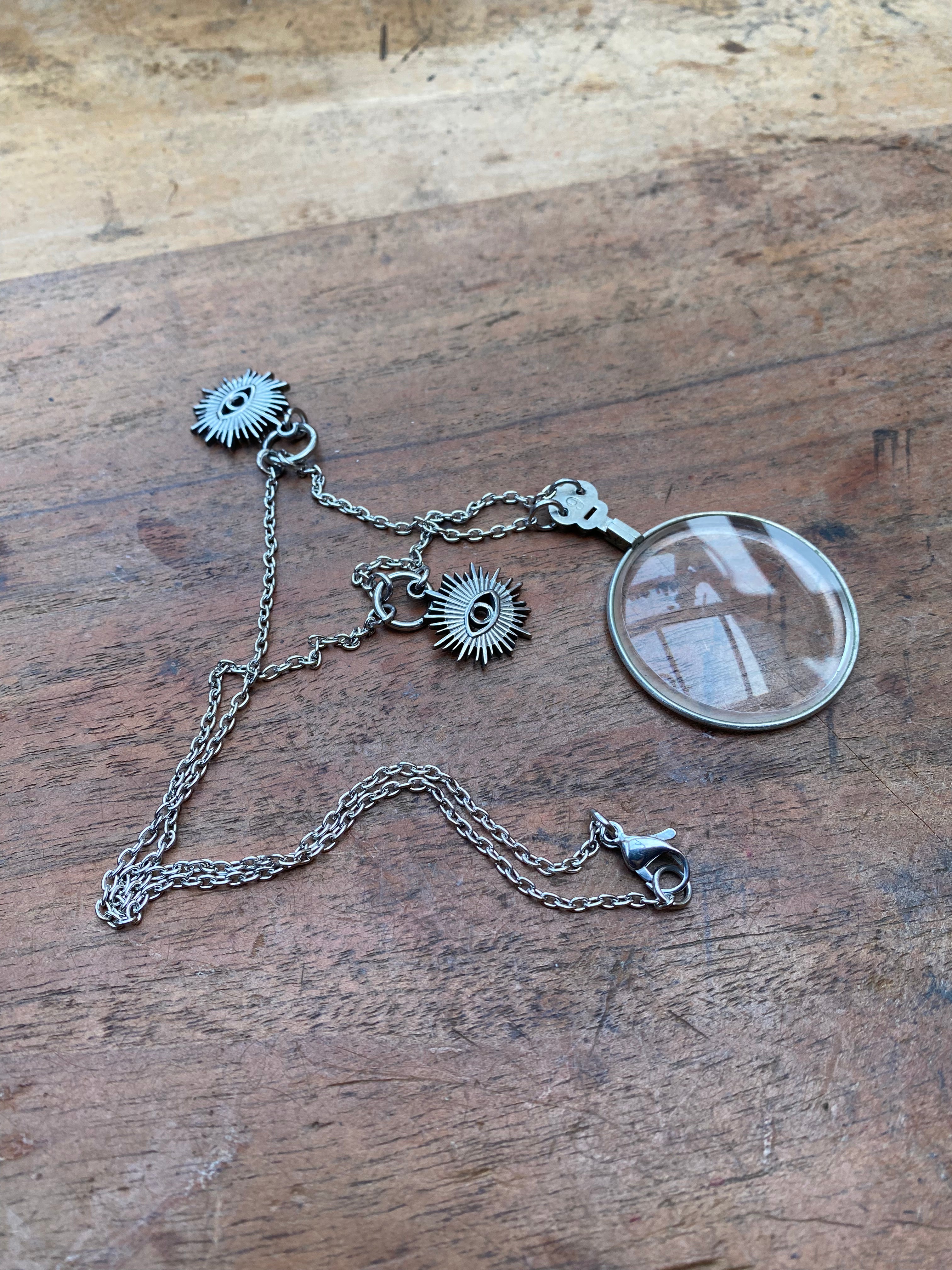 Victorian Optometrist Lens on a Chain Necklace