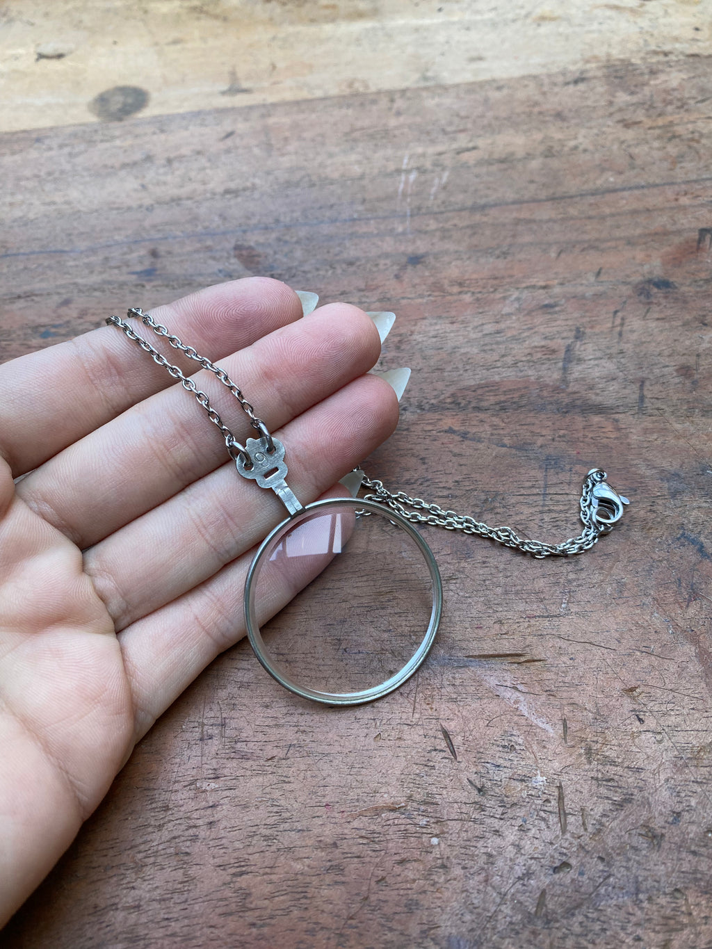 Victorian Optometrist Lens on a Chain Necklace