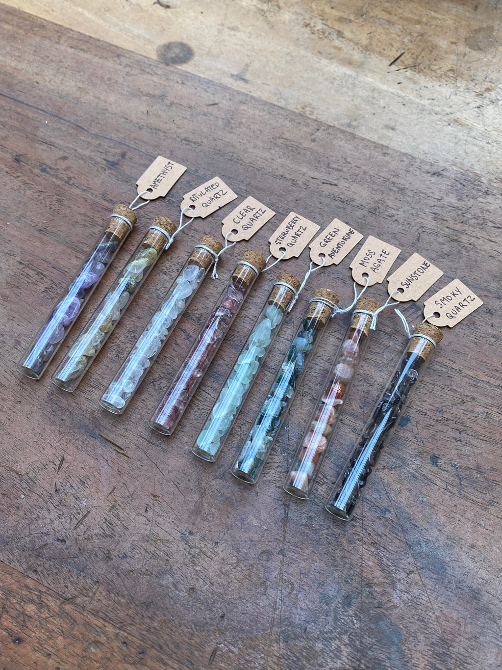 Natural Gemstones in Glass Vials