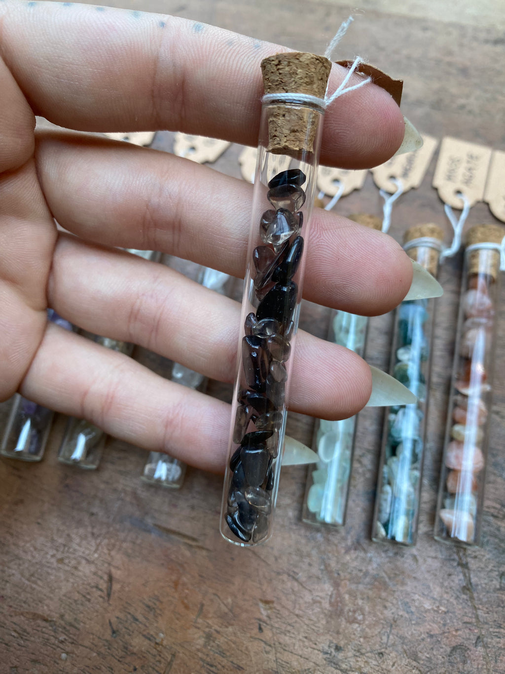 Natural Gemstones in Glass Vials