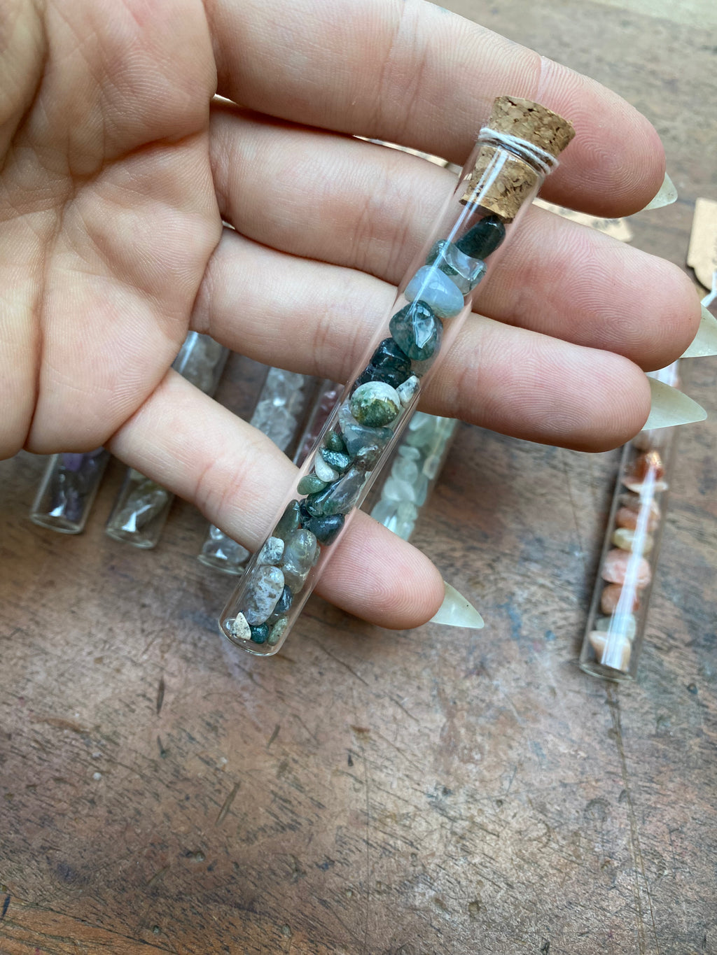 Natural Gemstones in Glass Vials
