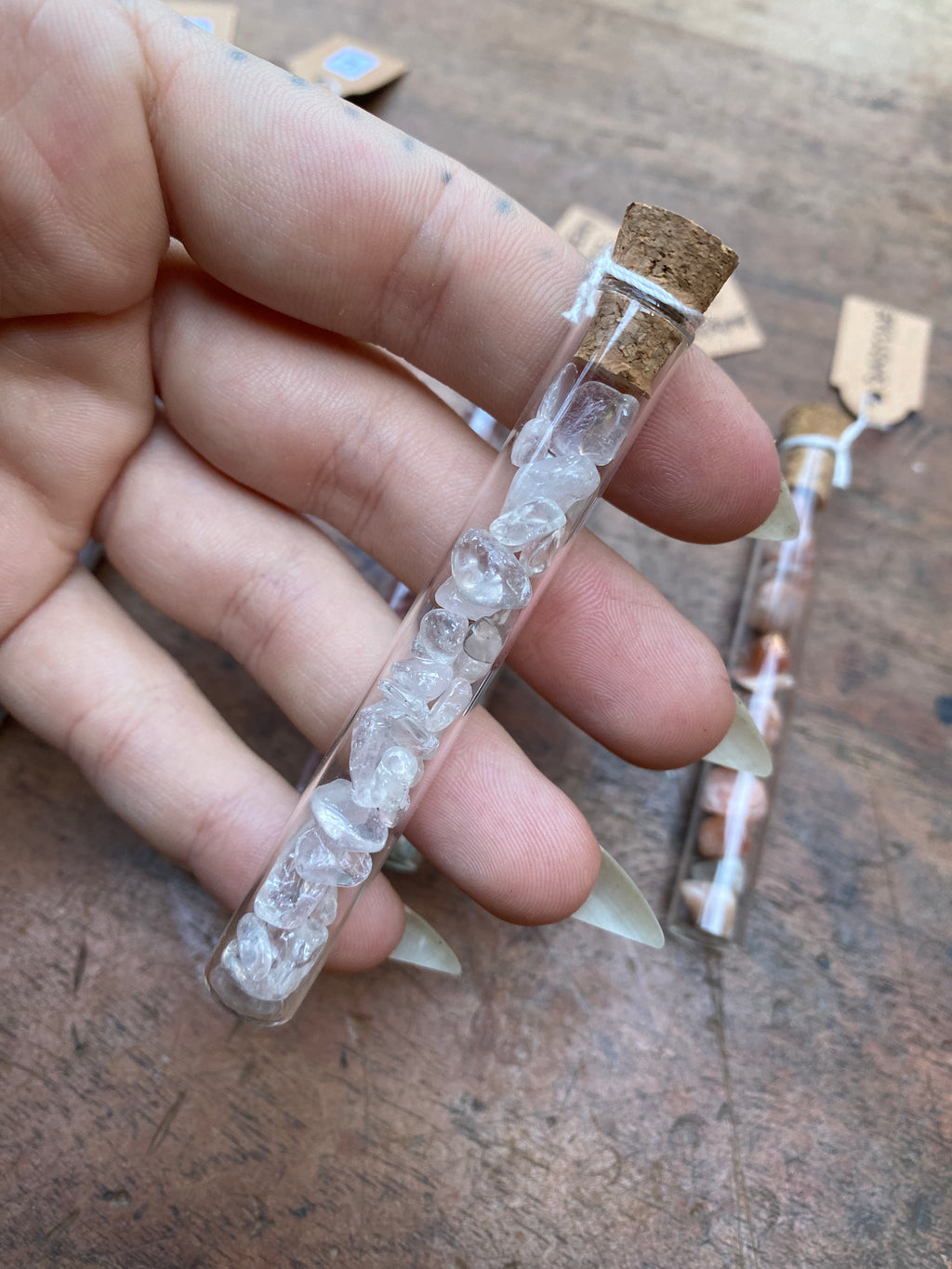 Natural Gemstones in Glass Vials