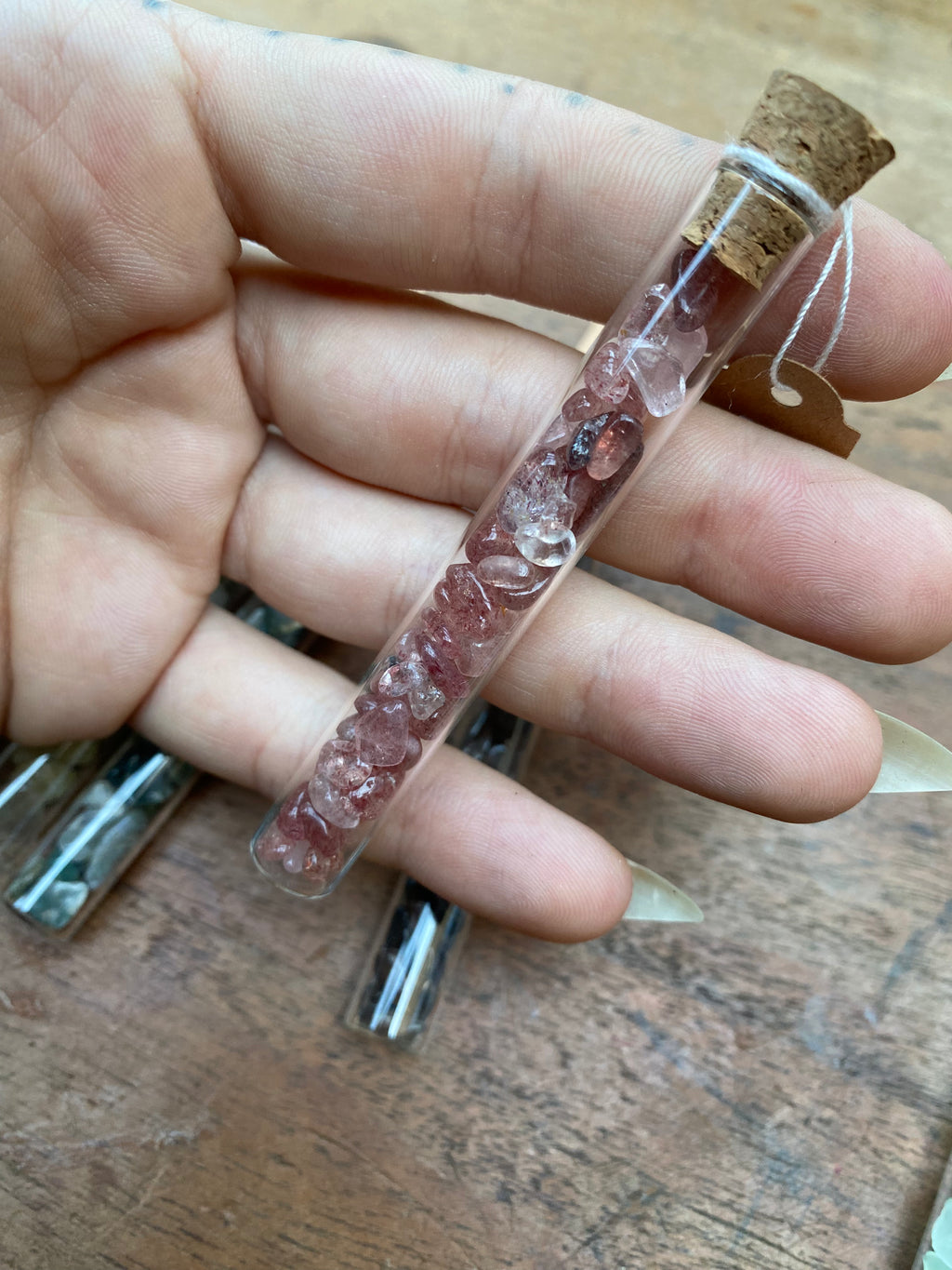Natural Gemstones in Glass Vials