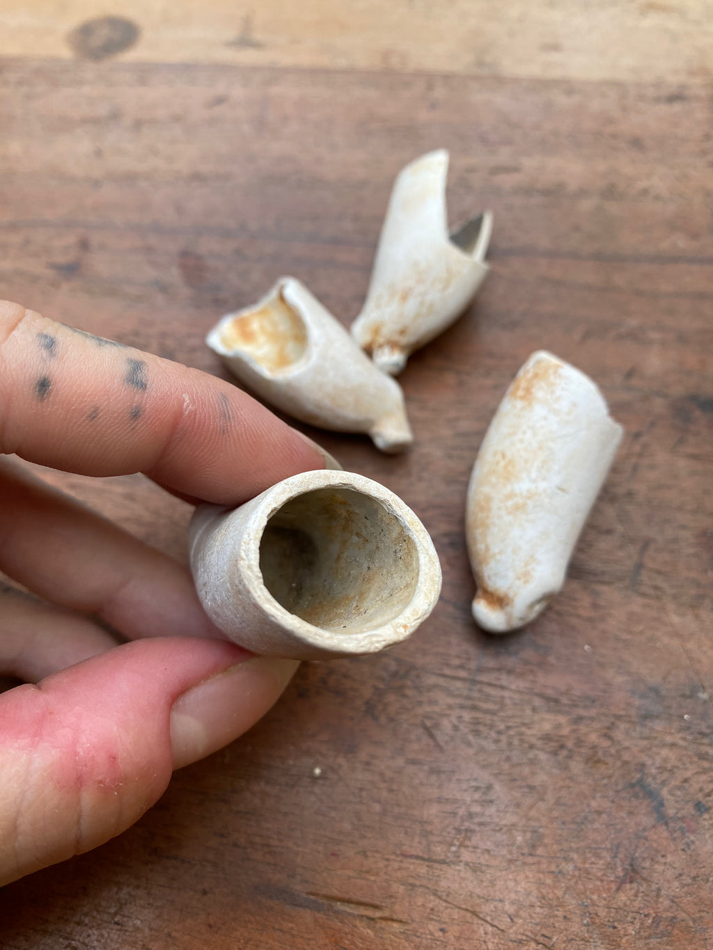 Mudlarked Thames Victorian Ceramic Smoking Pipes