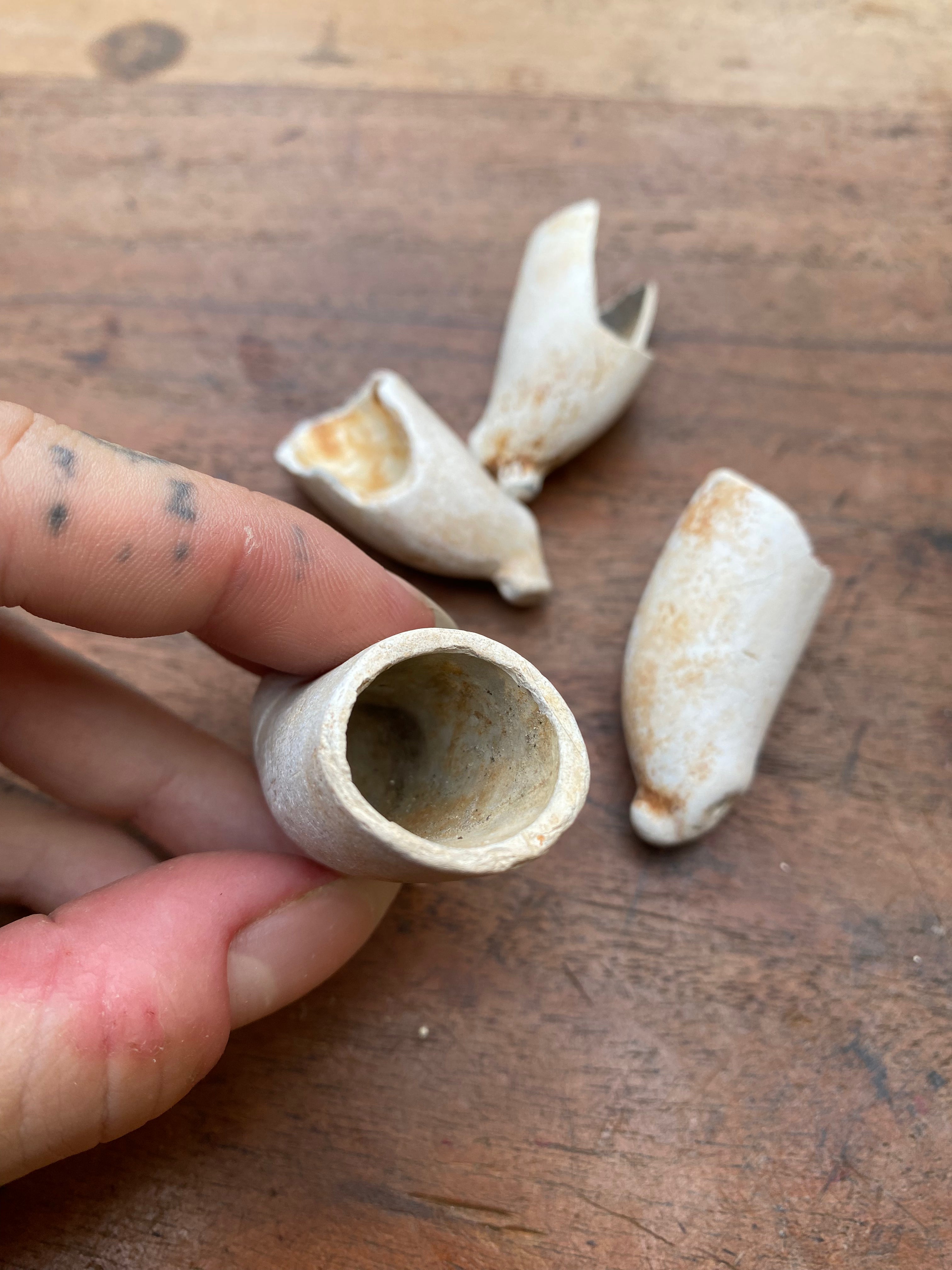 Mudlarked Thames Victorian Ceramic Smoking Pipes