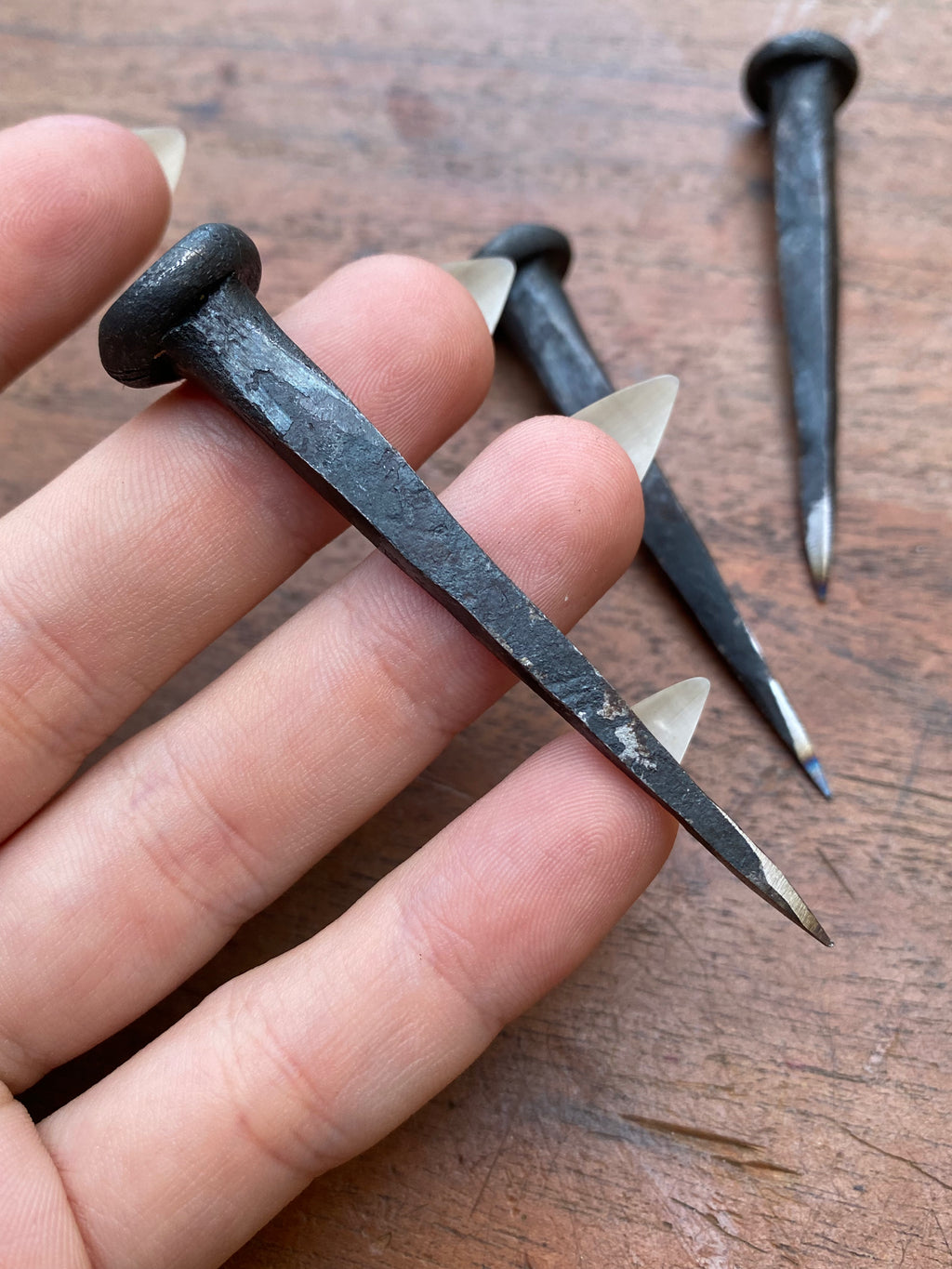 Handforged Sharpened Scribing Nails