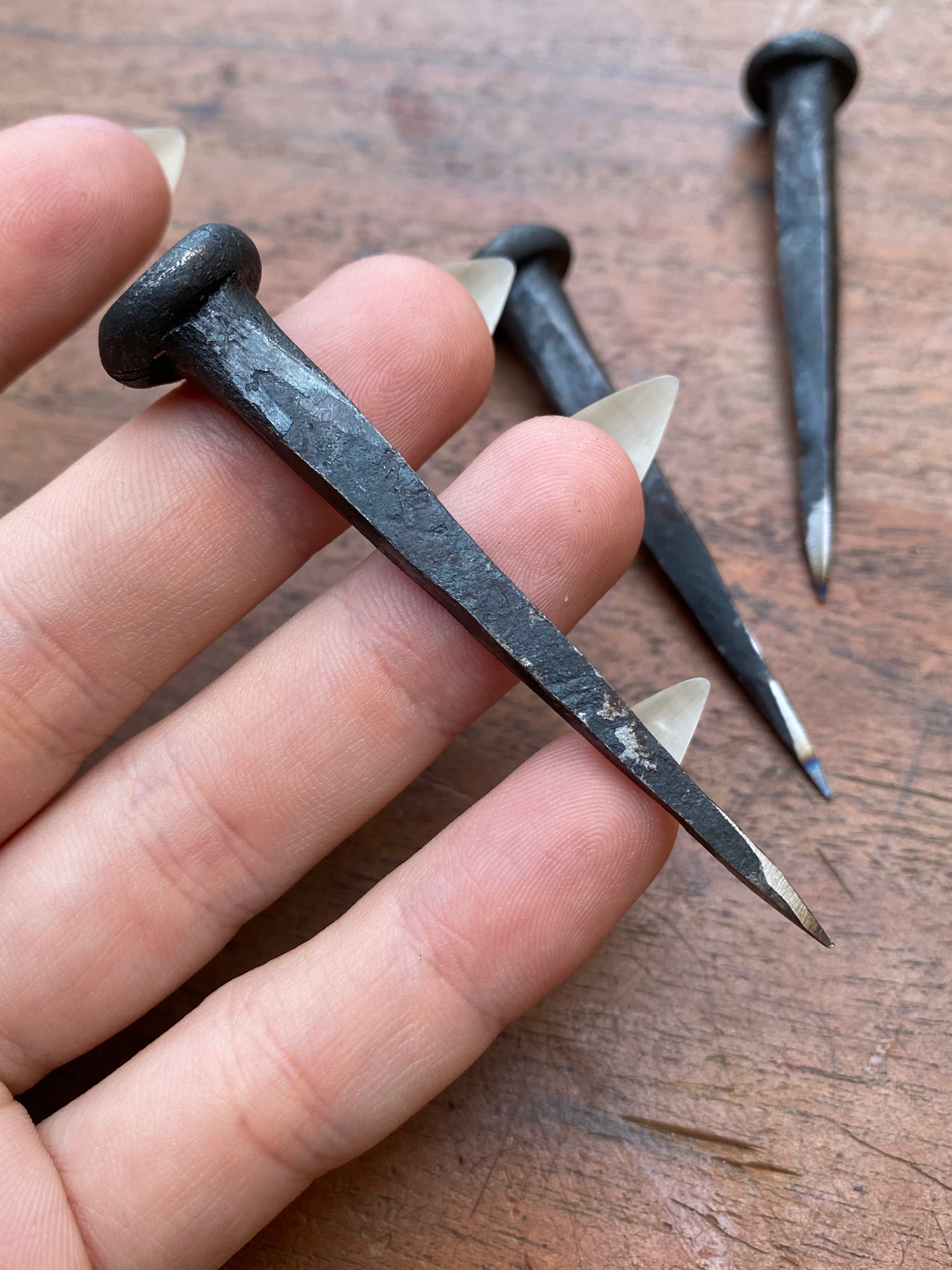 Handforged Sharpened Scribing Nails