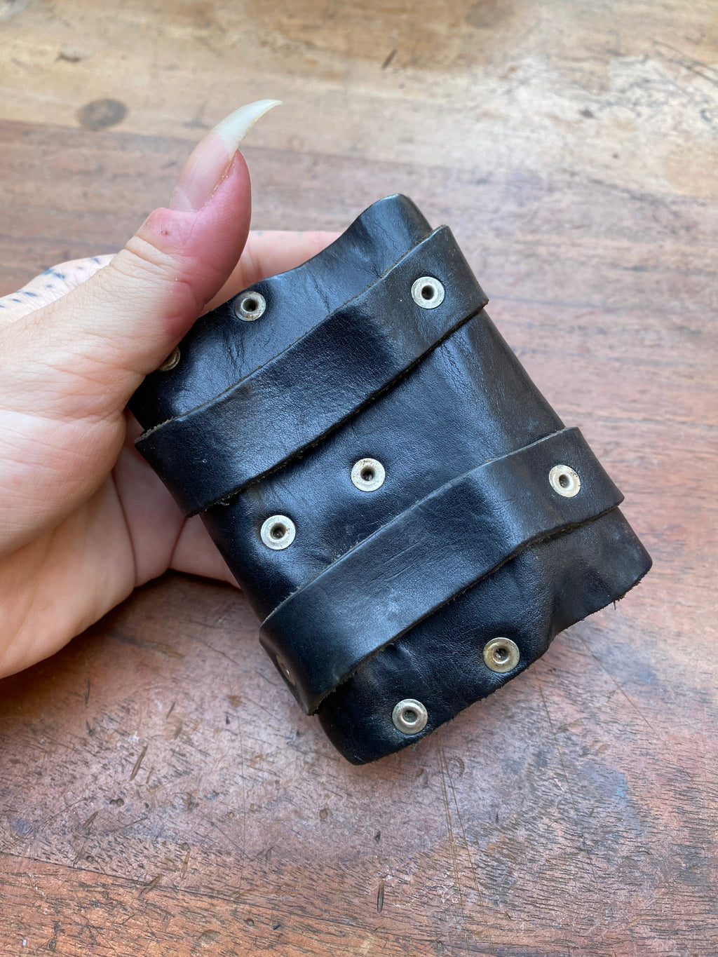 Vintage Leather Pouch with Belt Attachment Straps