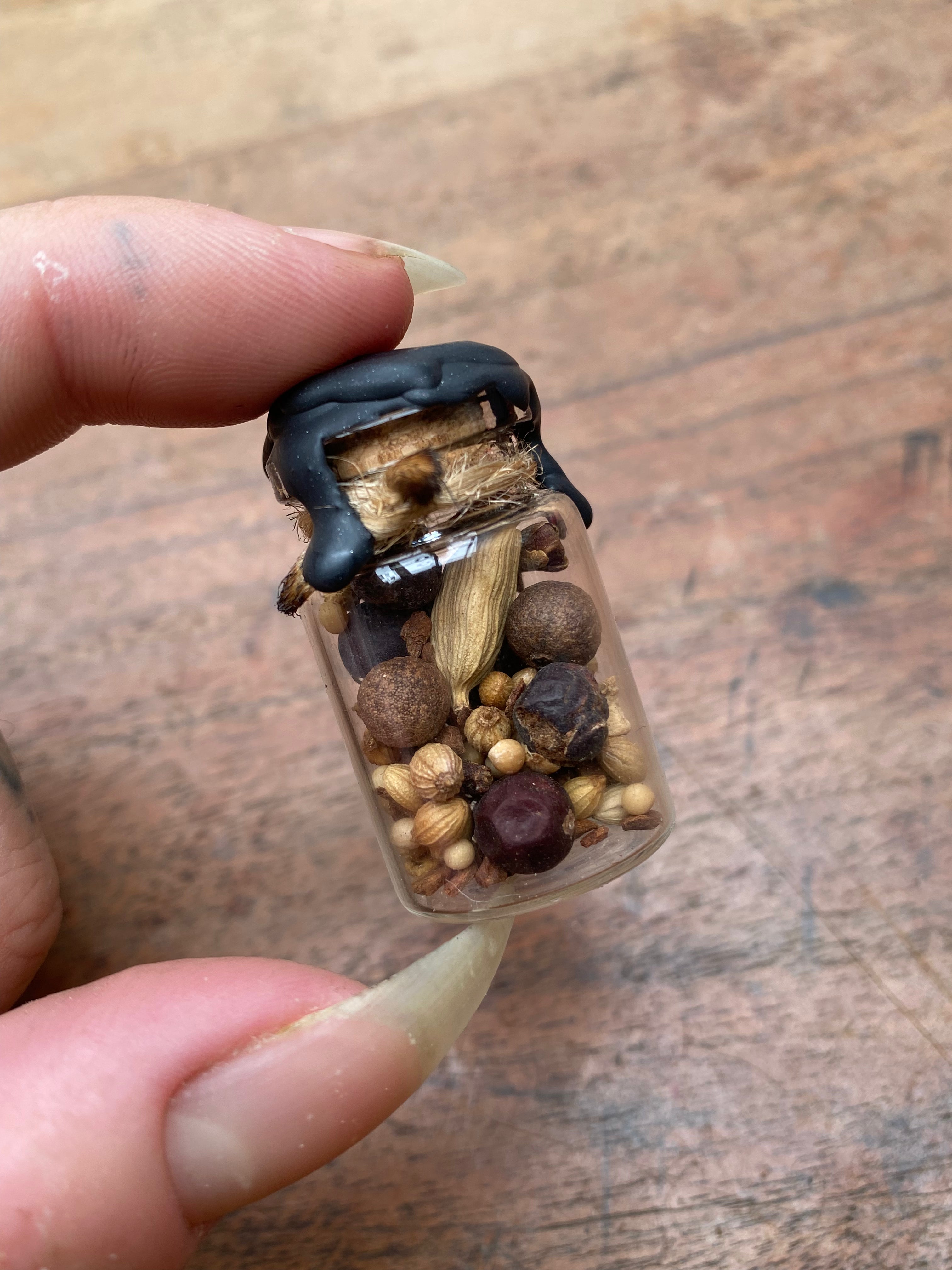 Sealed Herb Protection Glass Spell Jar