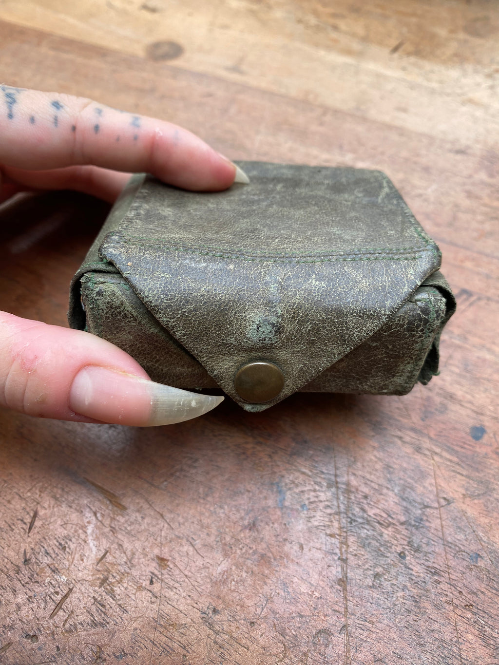 Vintage Green Leather Case Homeopathic Kit