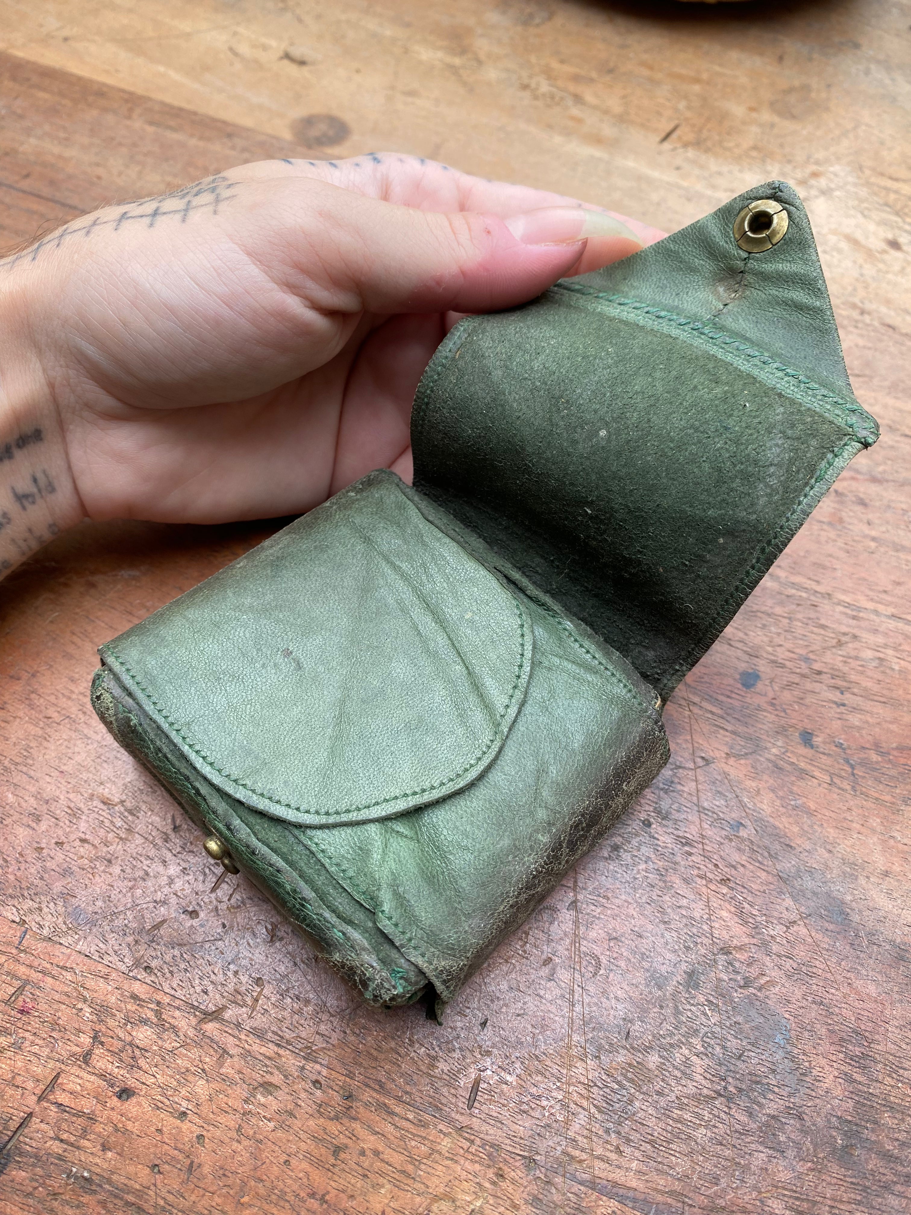 Vintage Green Leather Case Homeopathic Kit
