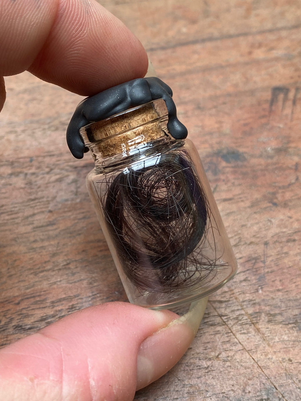 Human Hair in Glass Vial