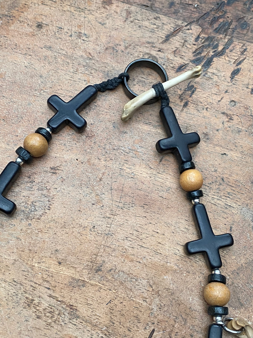 Death Whistle Skull Necklace with Fossilised Mudlarked Bones