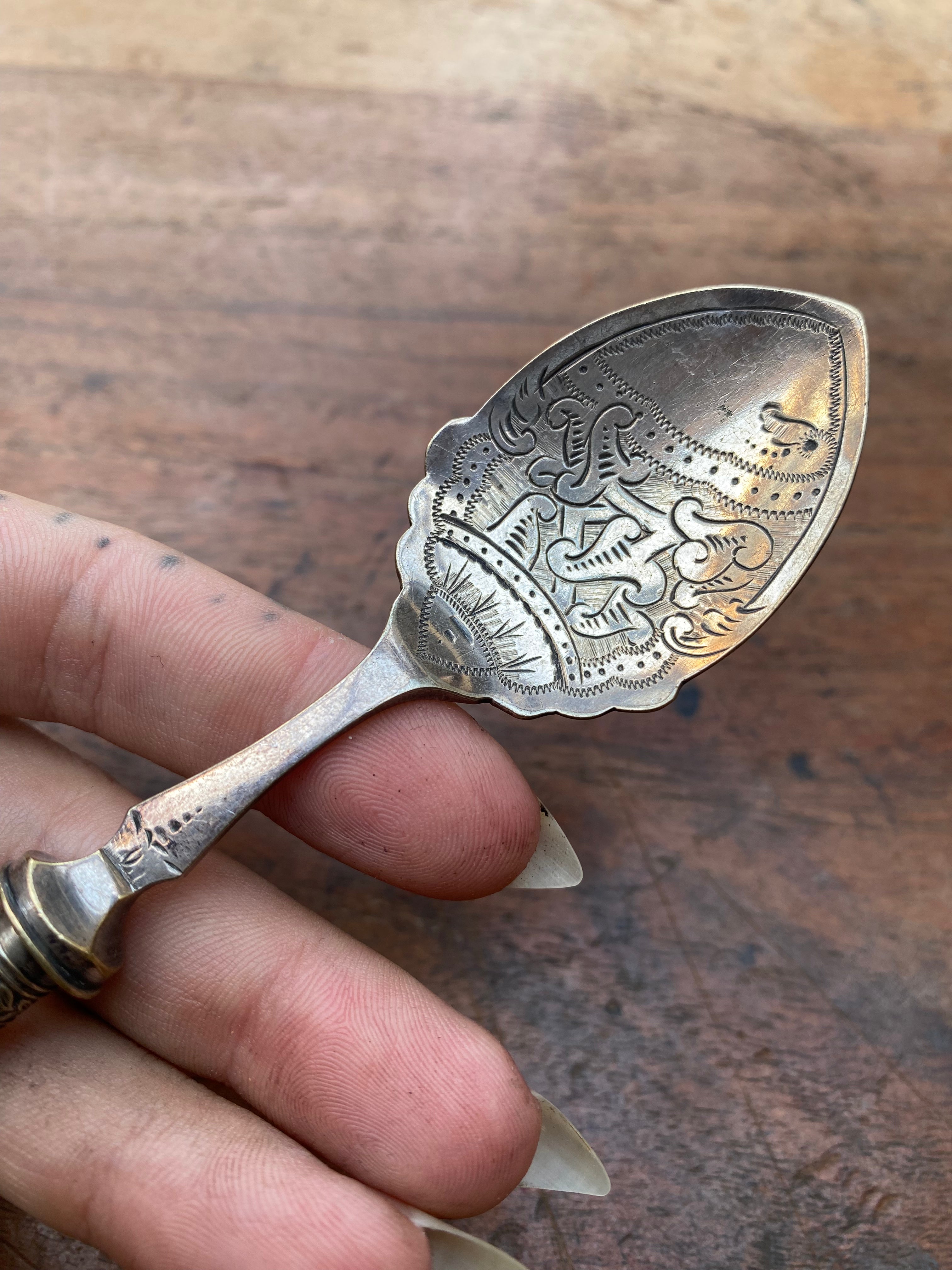 Vintage Decorated Antler Handle Spoon