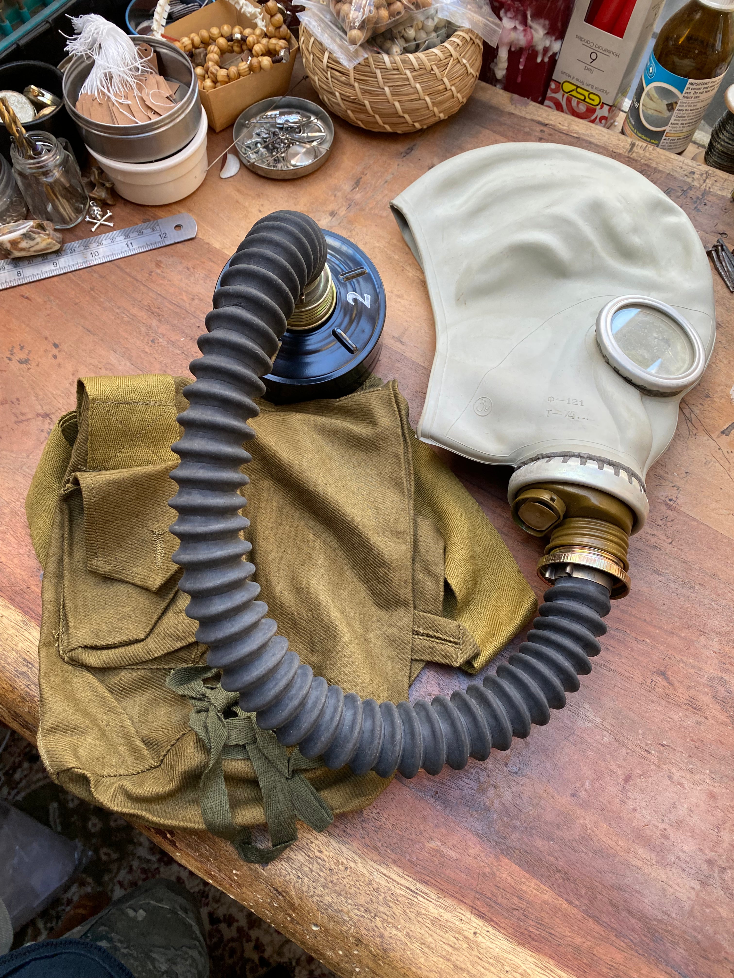 Soviet GP 5 Gas Mask Complete Set with Hose, Filter and Case