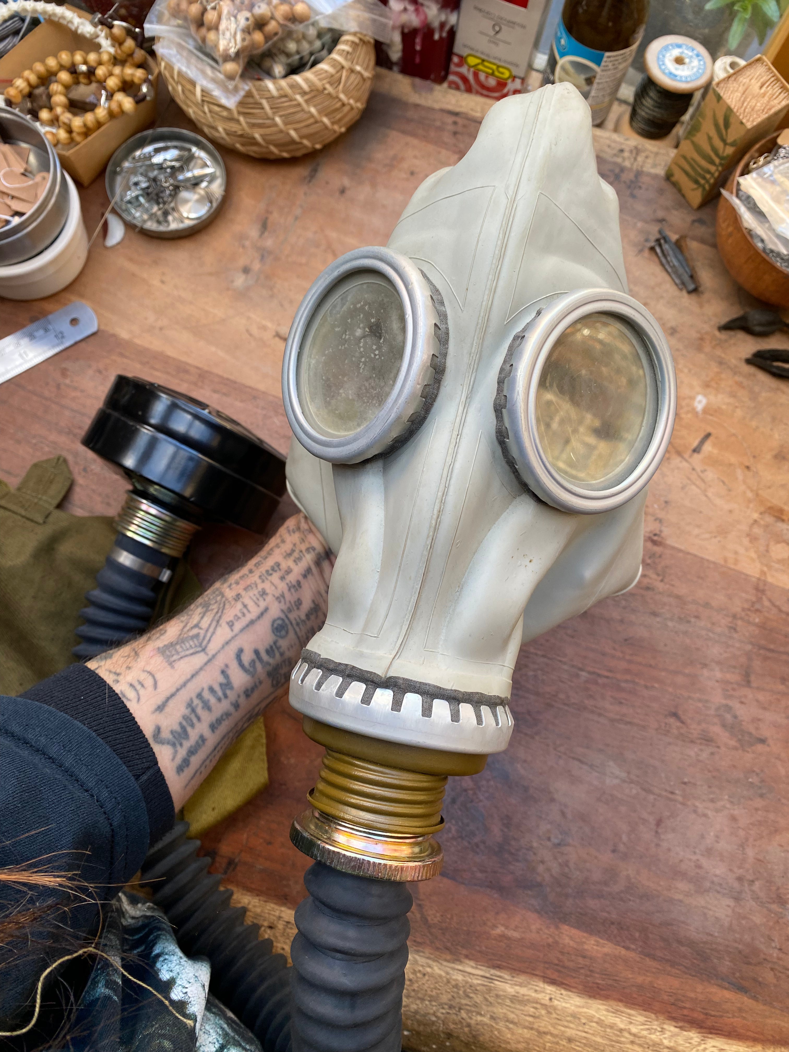 Soviet GP 5 Gas Mask Complete Set with Hose, Filter and Case