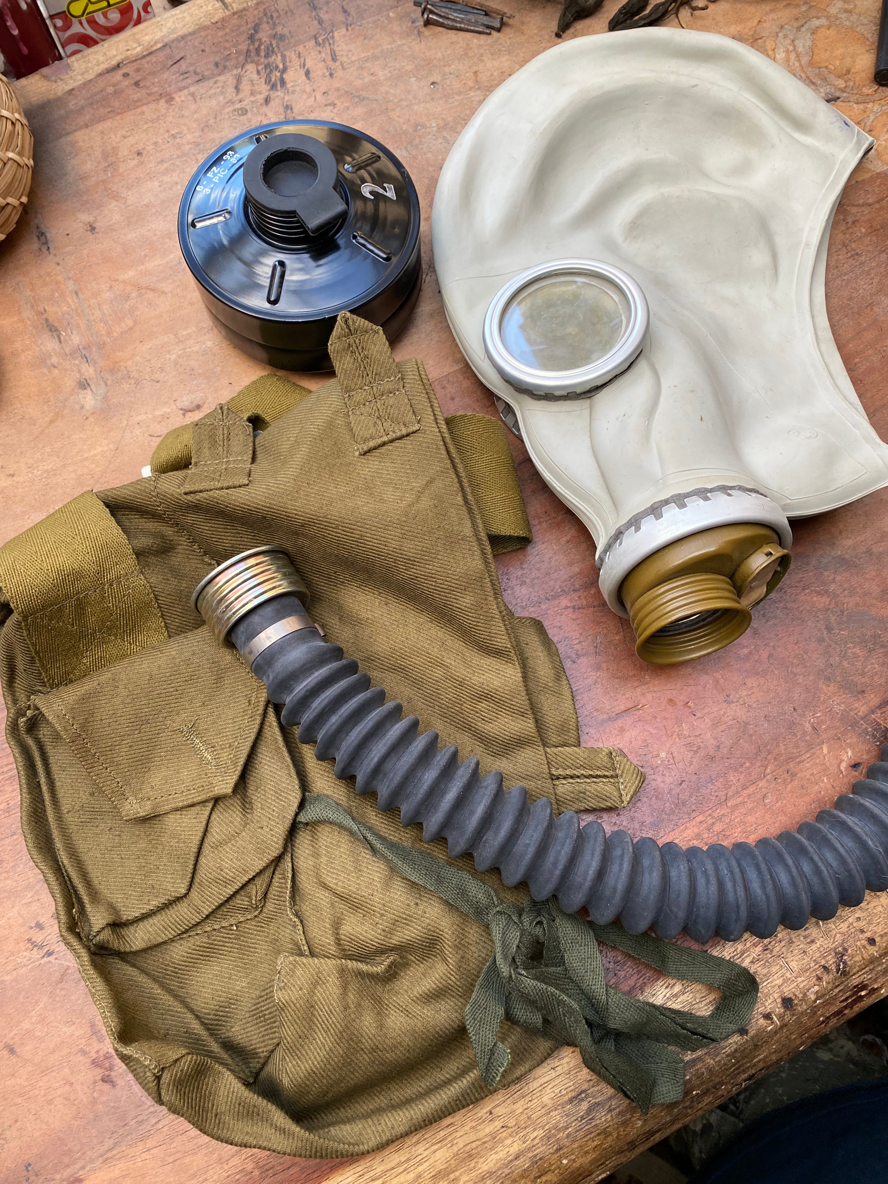Soviet GP 5 Gas Mask Complete Set with Hose, Filter and Case