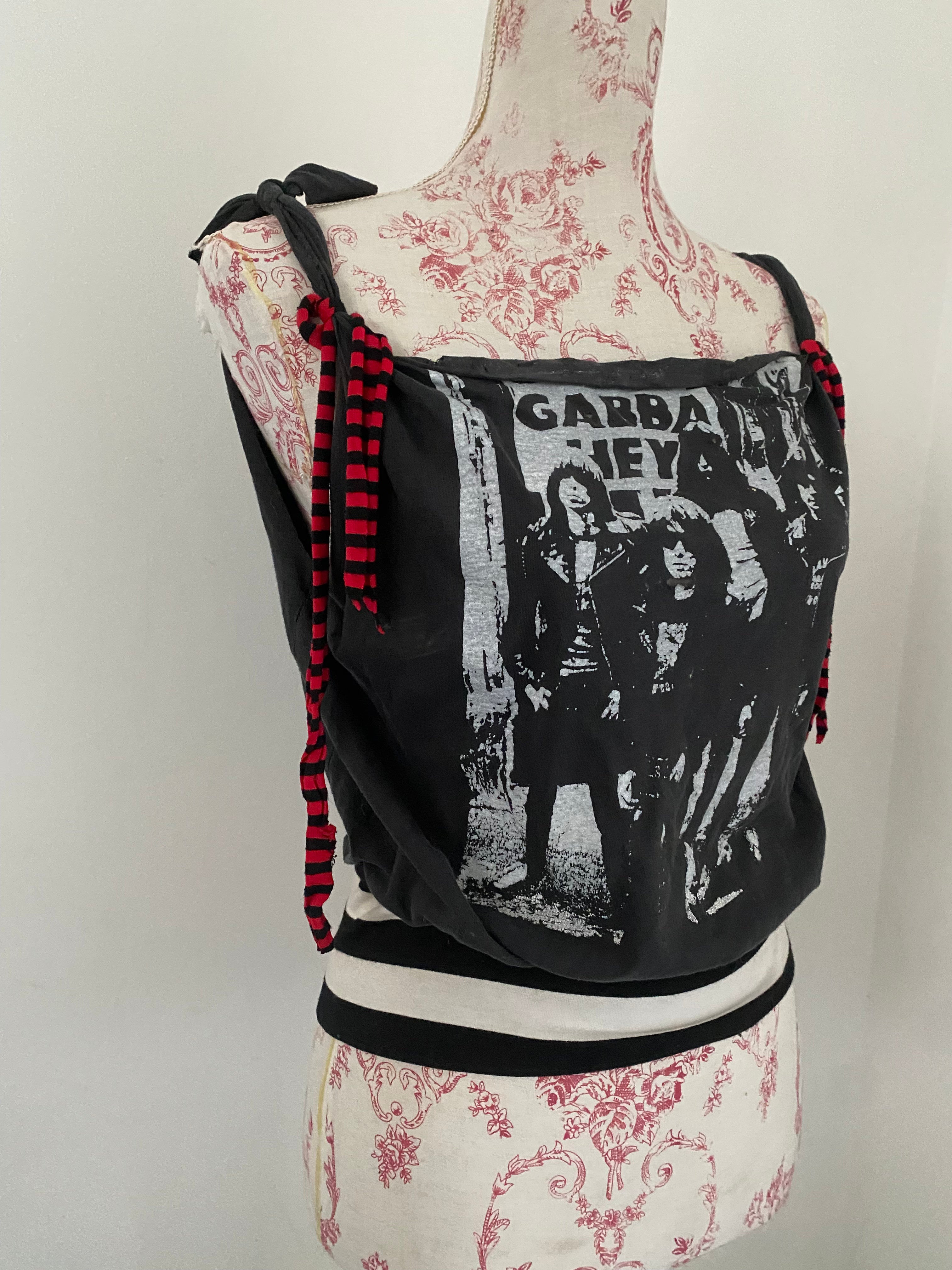 Upcycled Stripy Ramones 'Gabba Gabba Hey' Top