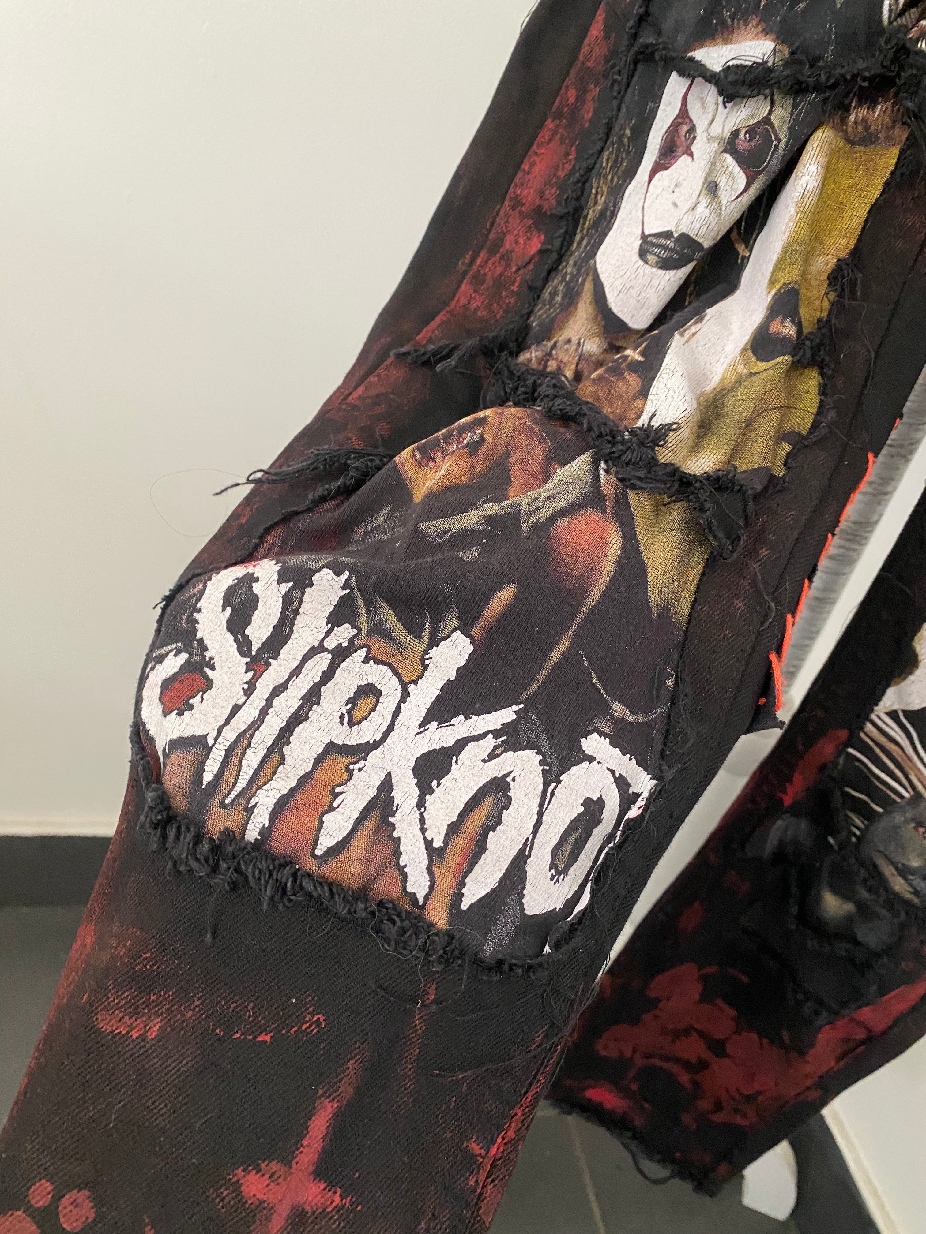 Upcycled Slipknot Black Denim Trousers