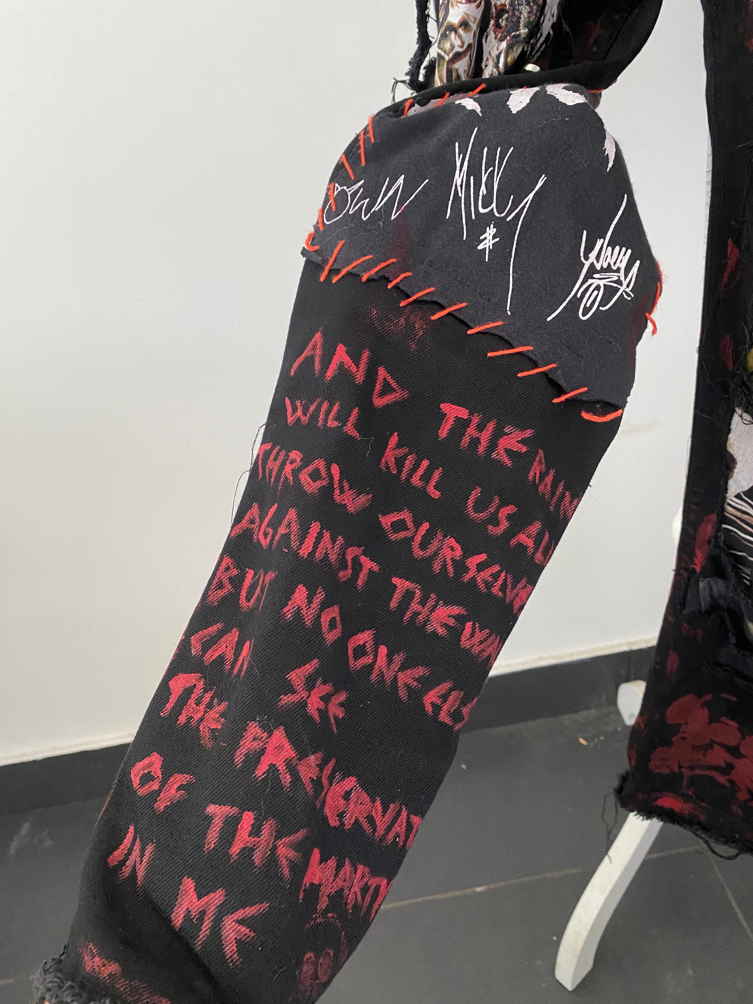 Upcycled Slipknot Black Denim Trousers