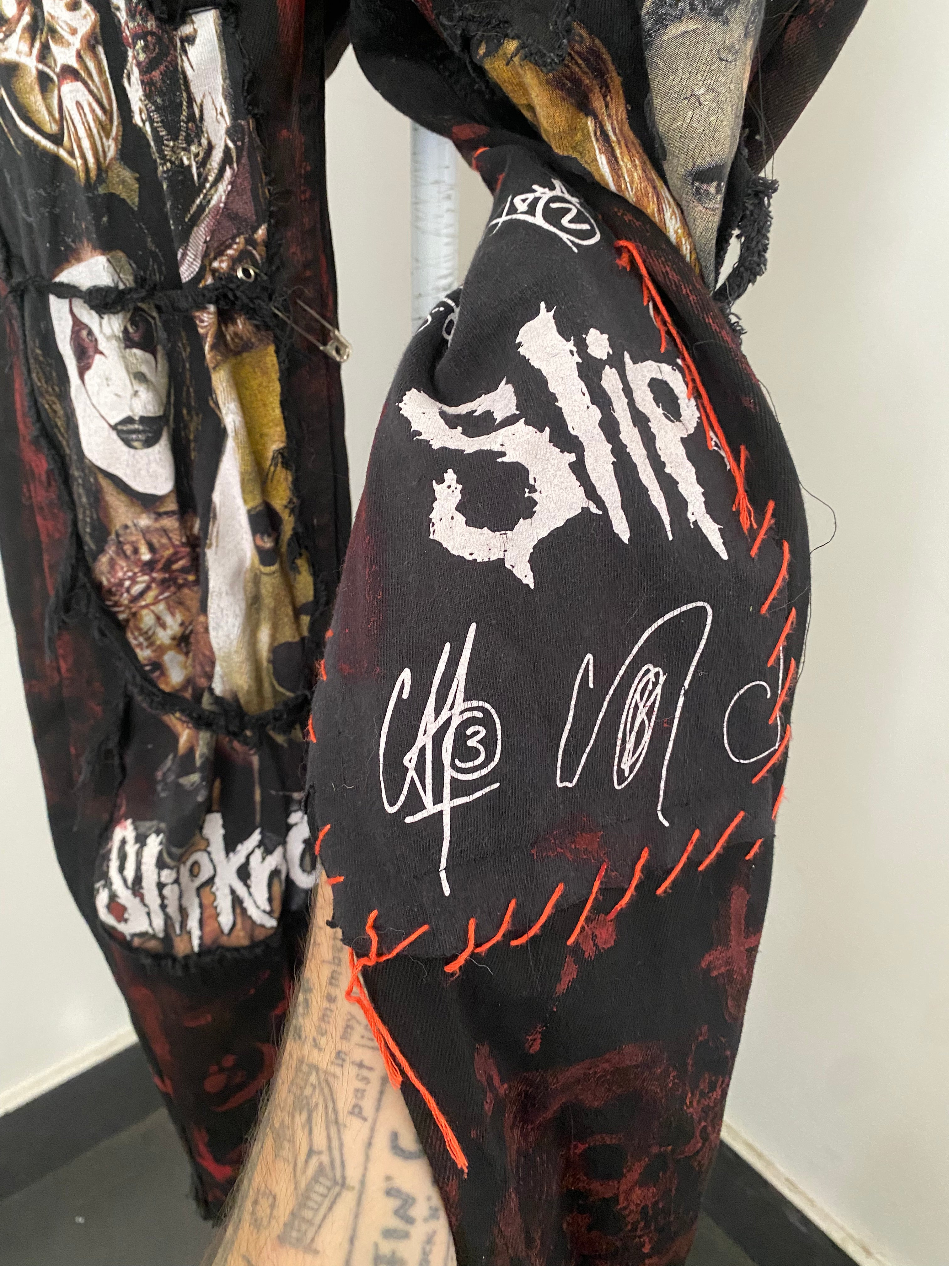Upcycled Slipknot Black Denim Trousers