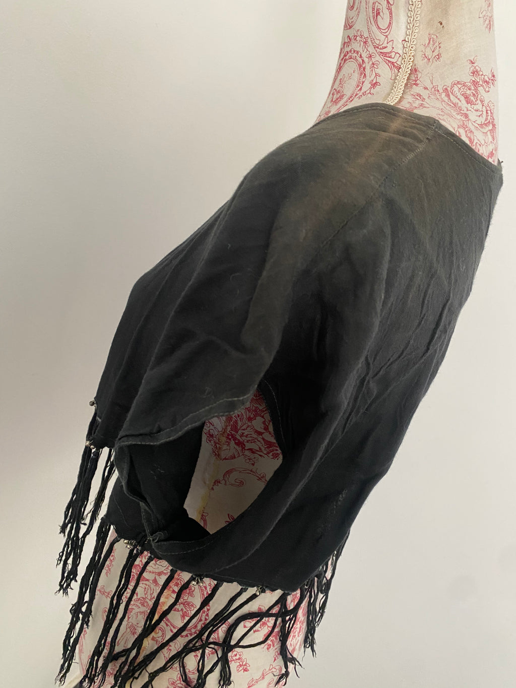 Black Washed Cropped Top with Small Metal Bells