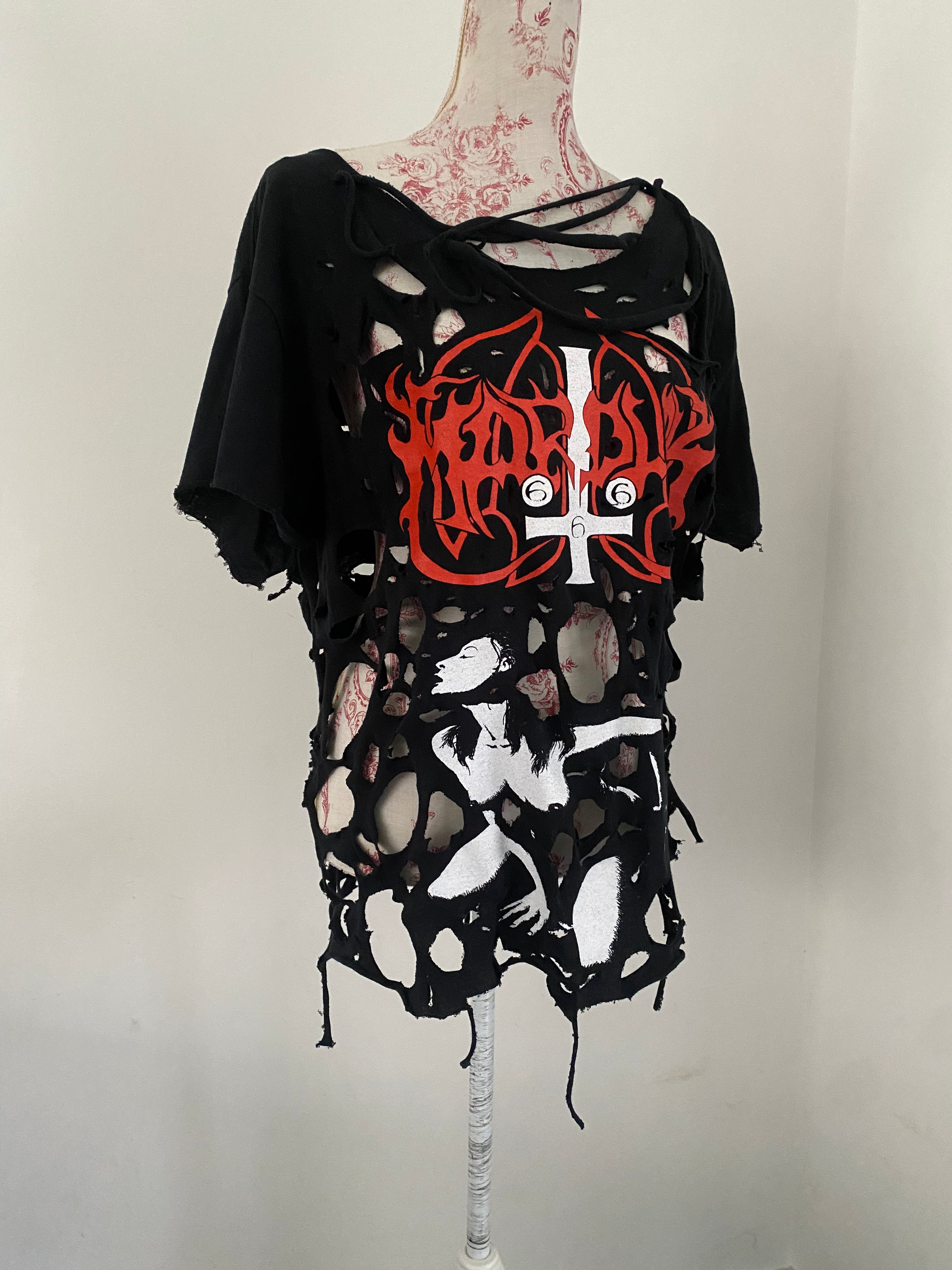 Upcycled Marduk 'Fuck Me Jesus' Metal T-shirt