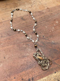 Taxidermy Snake and Snake Vertebrae Necklace