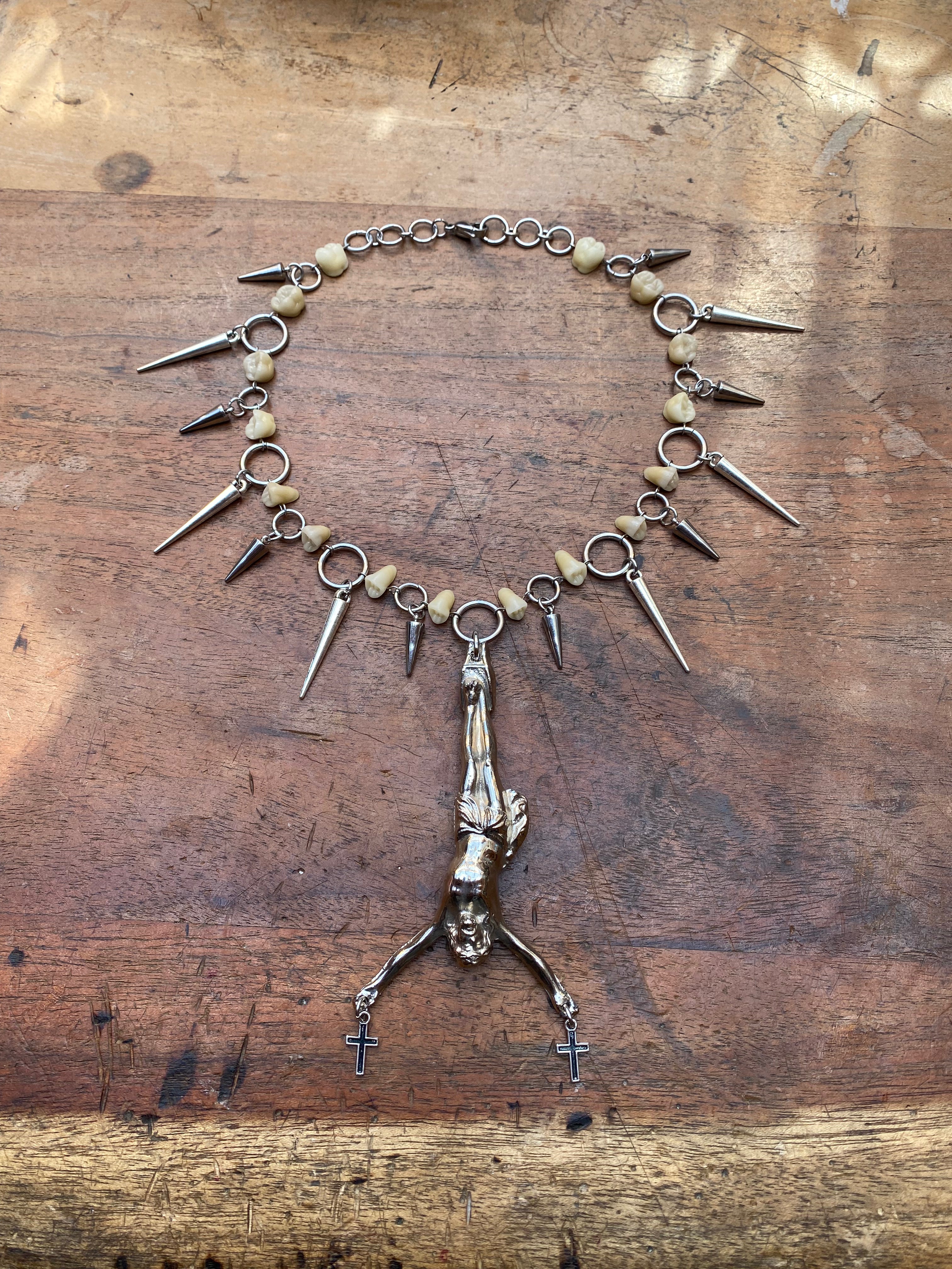 Inverted Corpus Christi with Vintage Porcelain Teeth