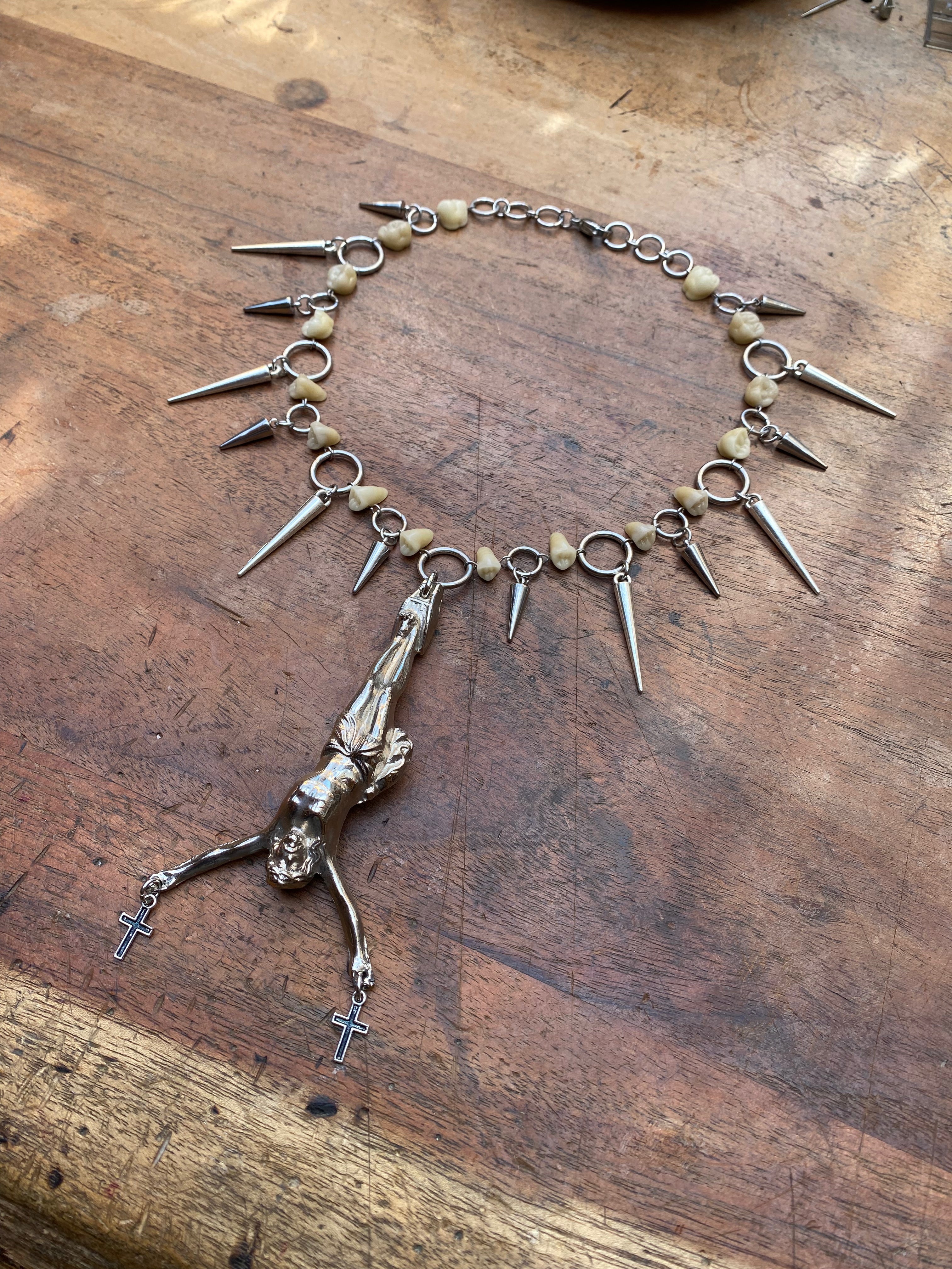 Inverted Corpus Christi with Vintage Porcelain Teeth