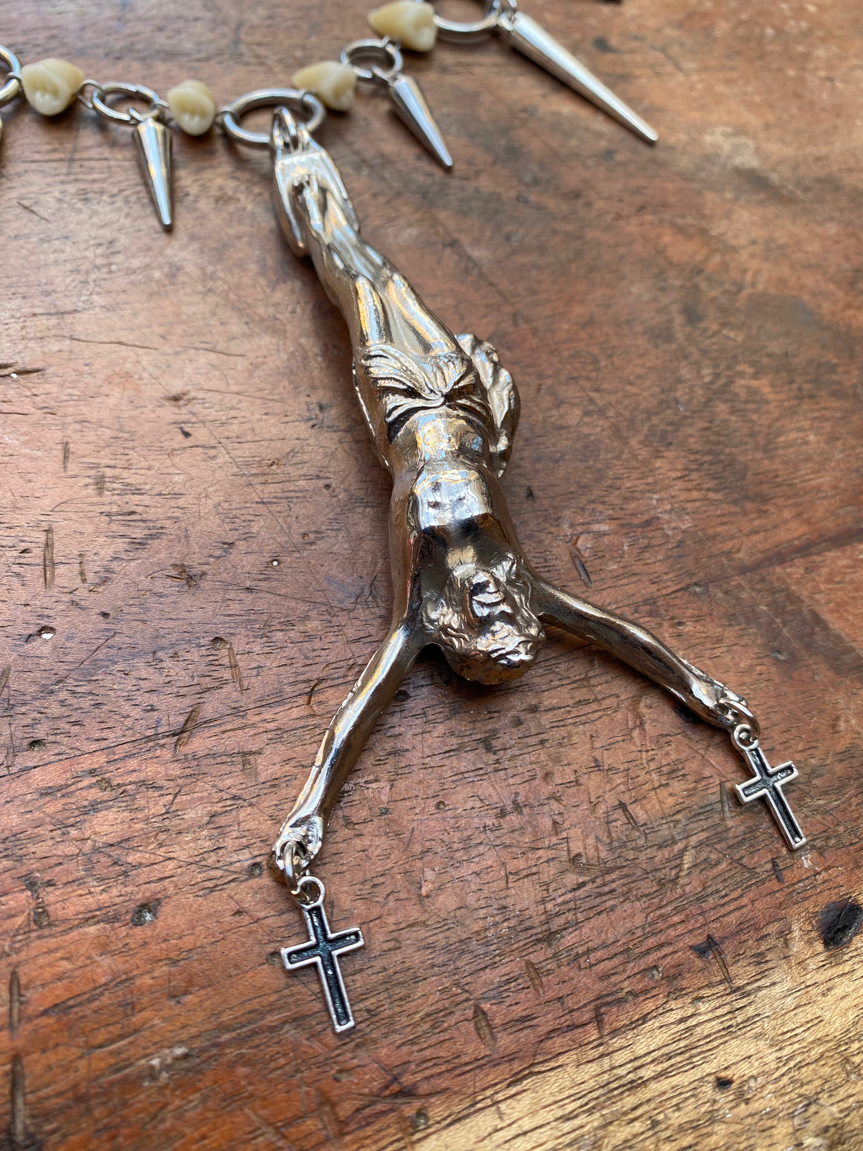 Inverted Corpus Christi with Vintage Porcelain Teeth
