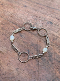 White Moonstone and Rings Bracelet
