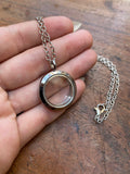 Openable Glass Round Locket Necklace