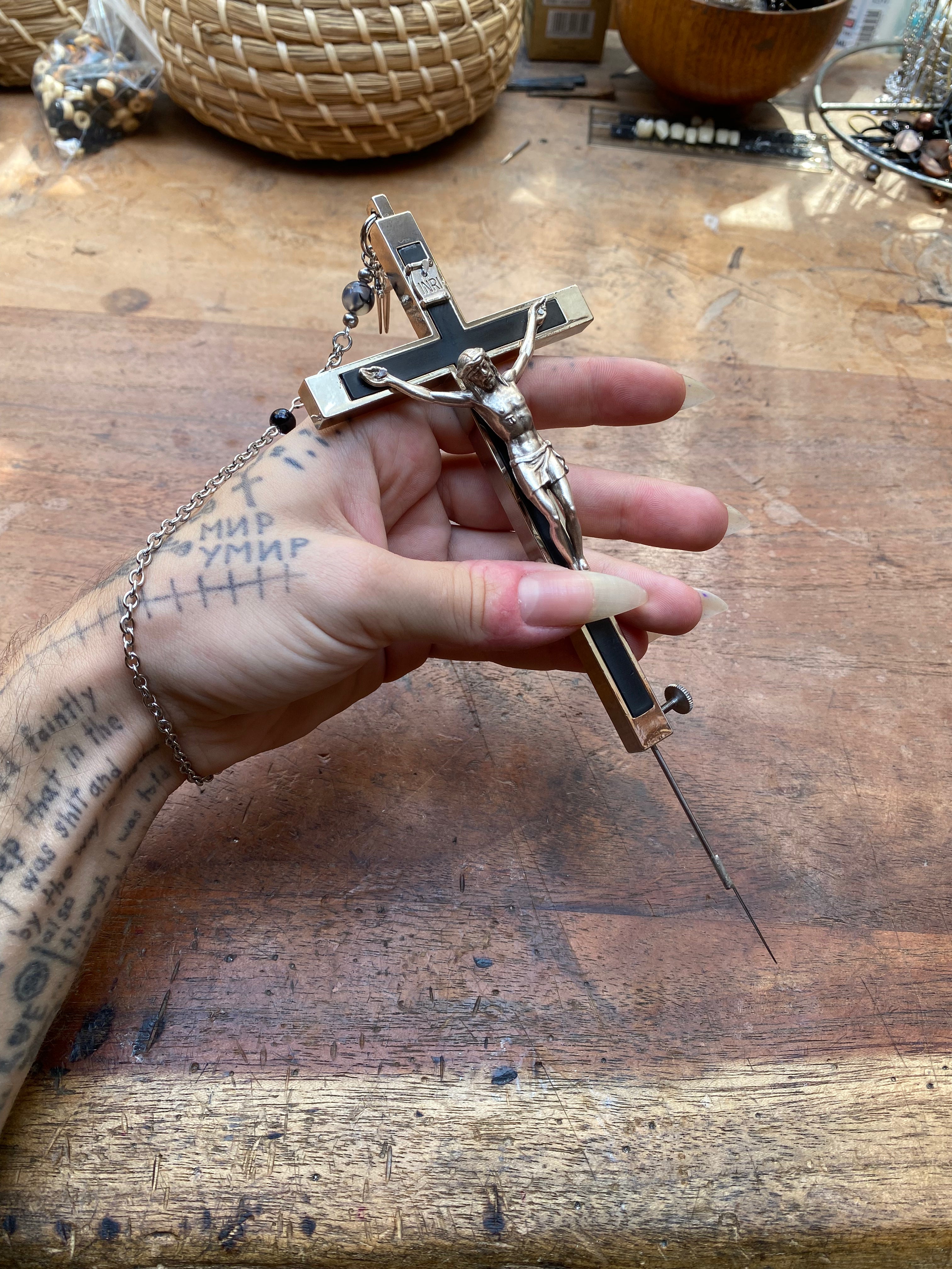 Crucifix Tattoo Device (Stick and Poke)