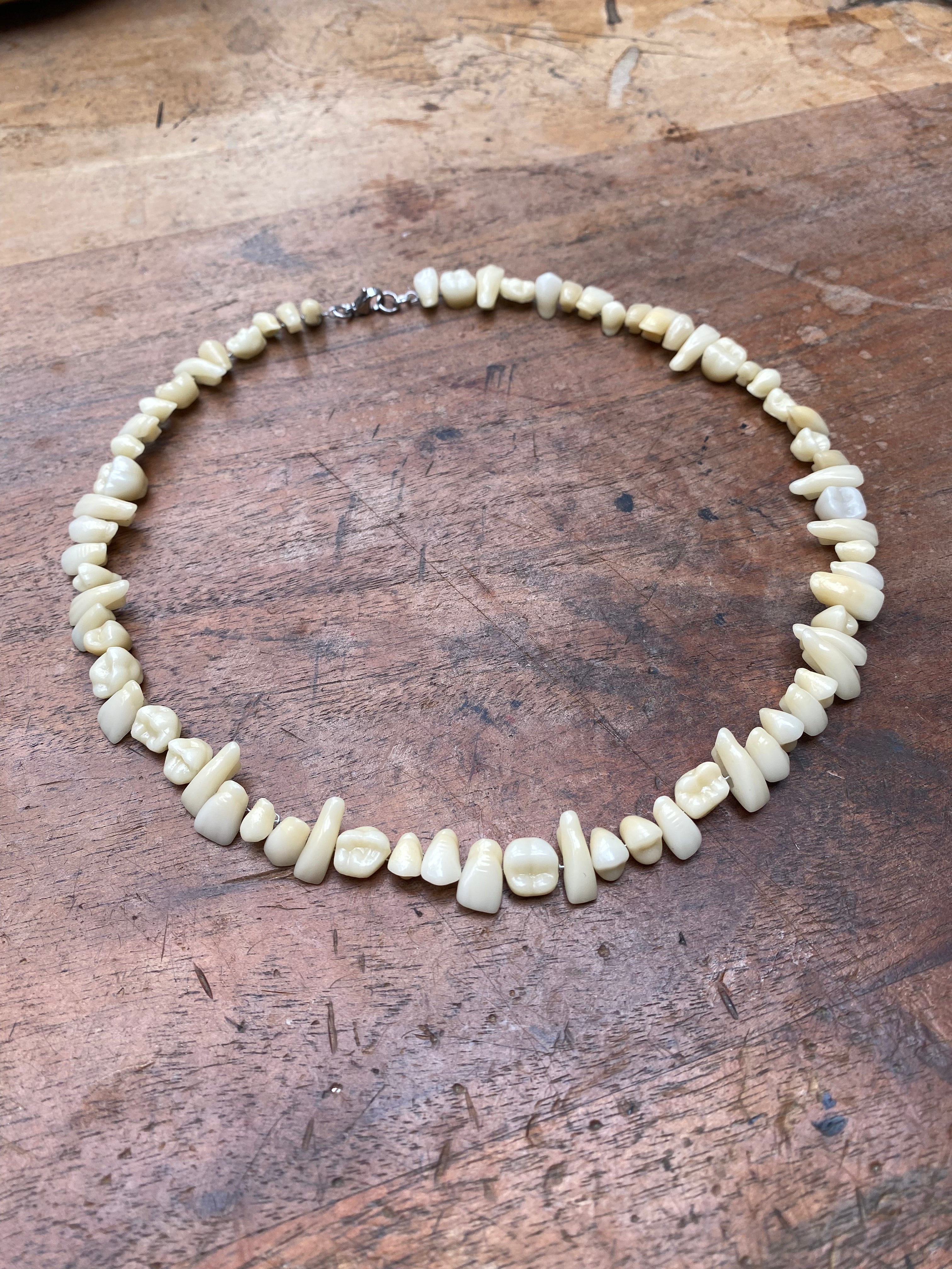 Antique Porcelain Dental Crowns Necklace