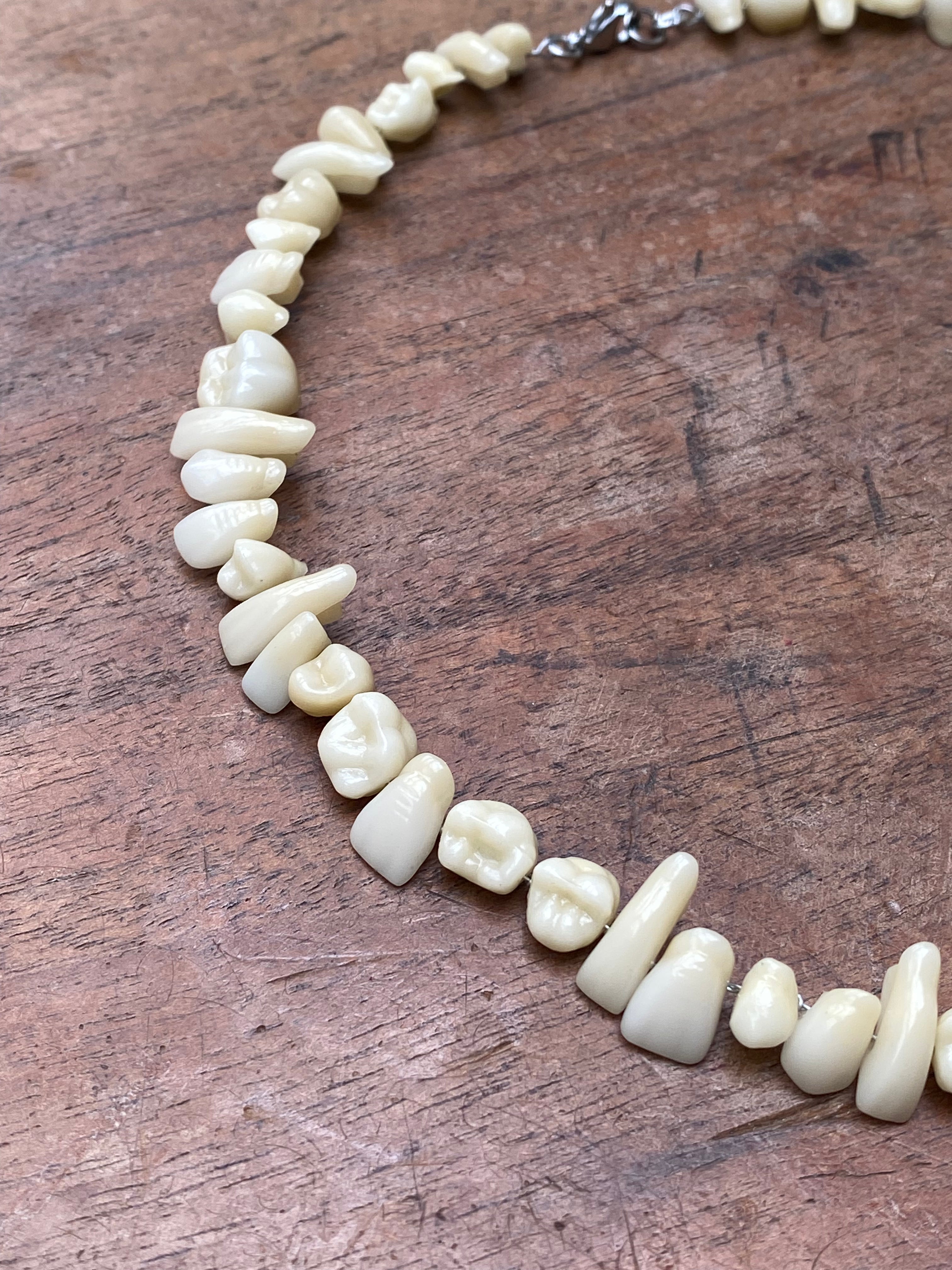 Antique Porcelain Dental Crowns Necklace