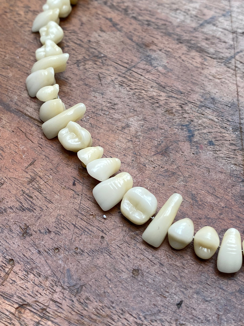 Antique Porcelain Dental Crowns Necklace