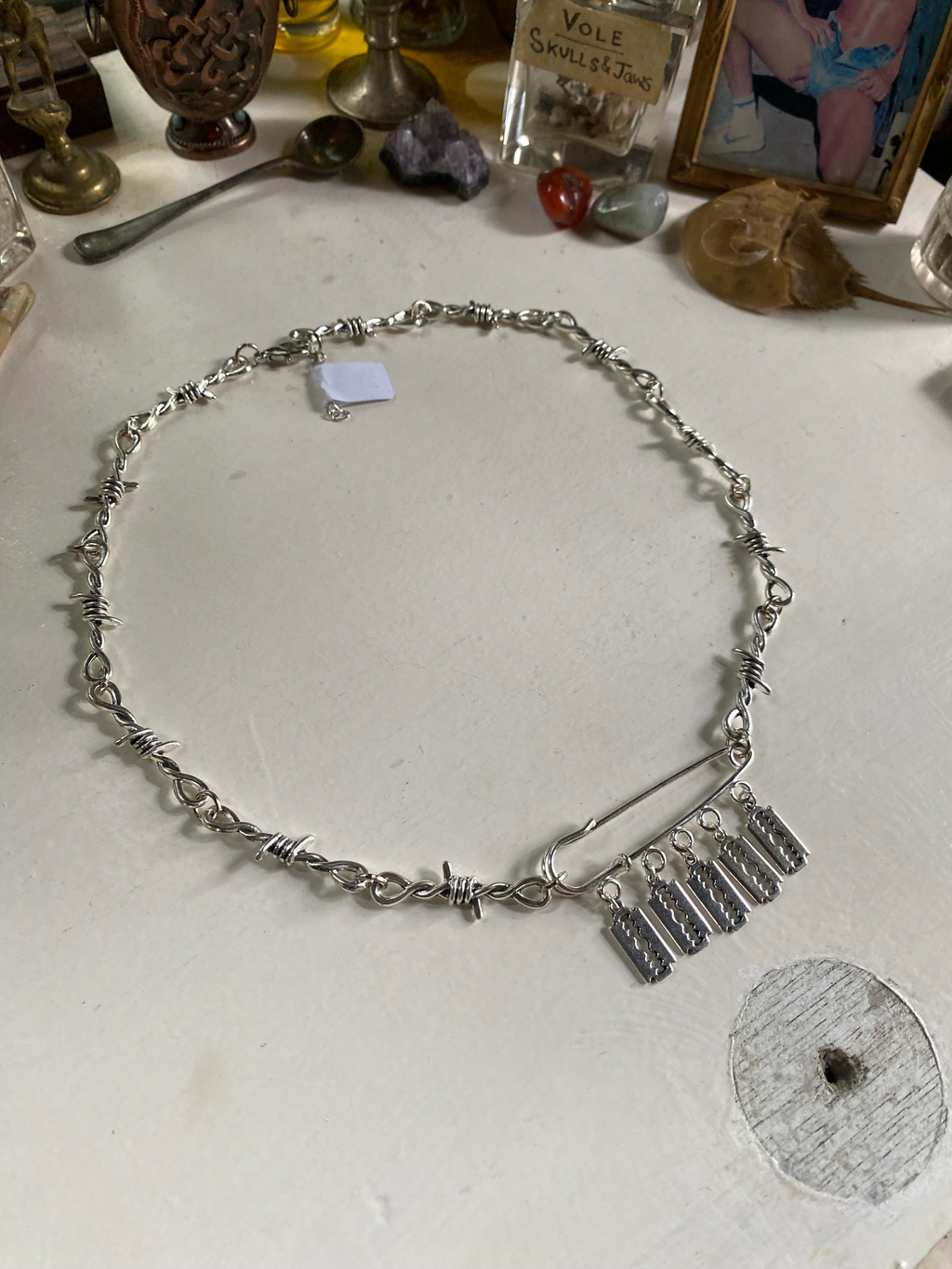Barbed Wire and Razor Blades Necklace image 0
