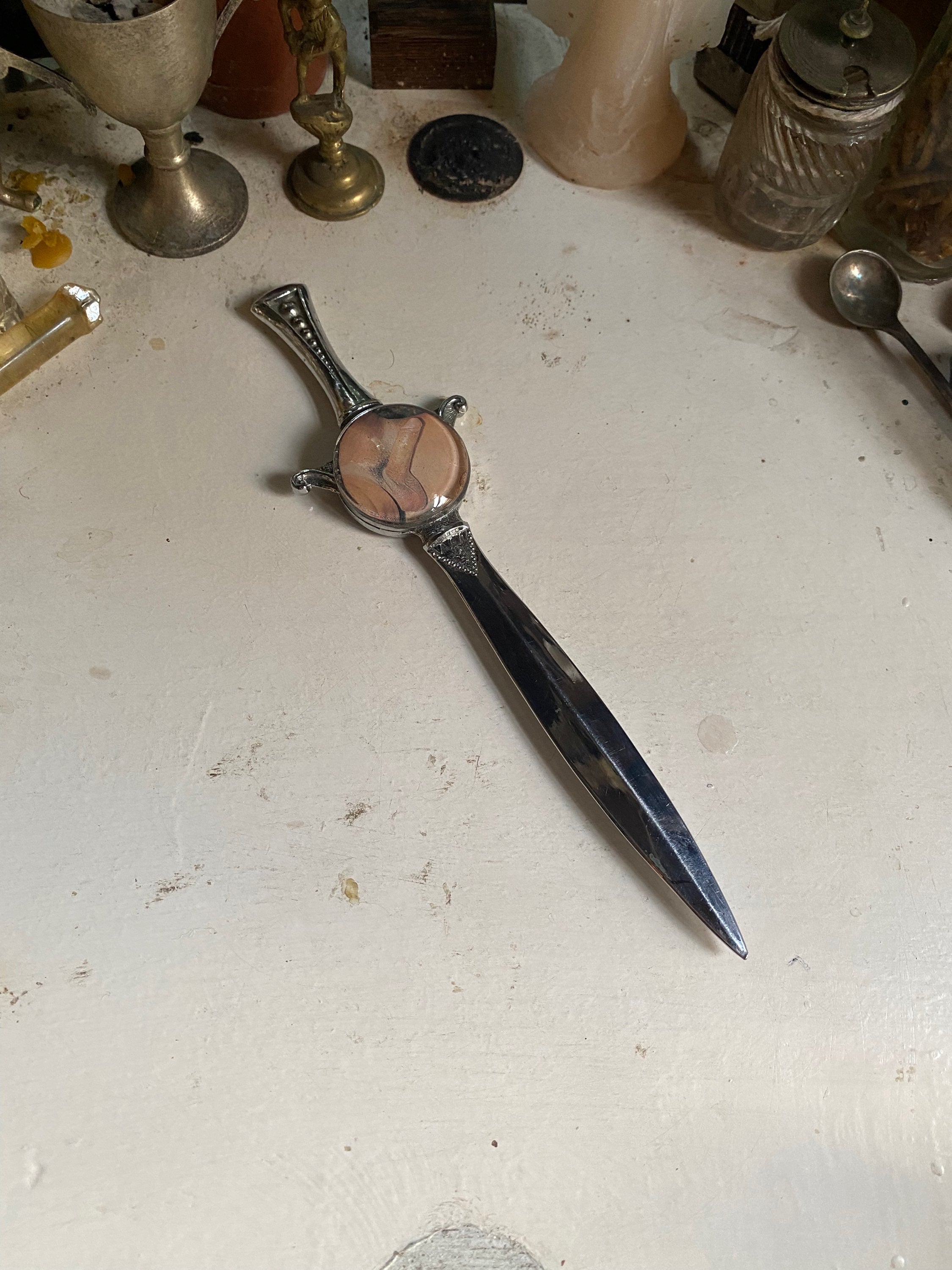 Vintage Nude Playing Card on a Letter Opener image 1