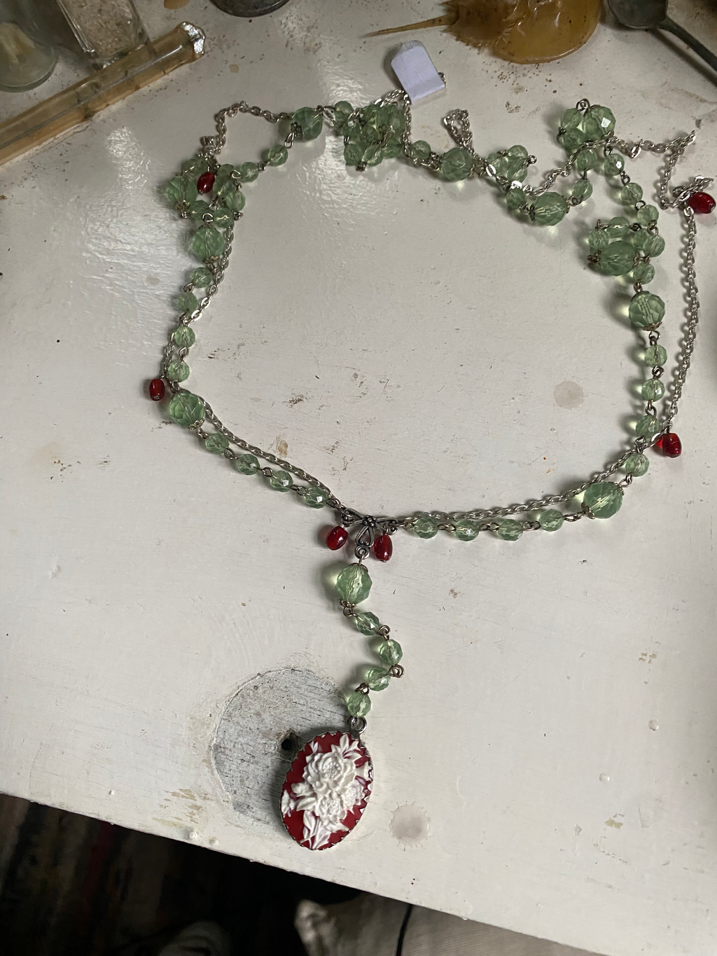 Rosary Style Cameo Necklace image 0