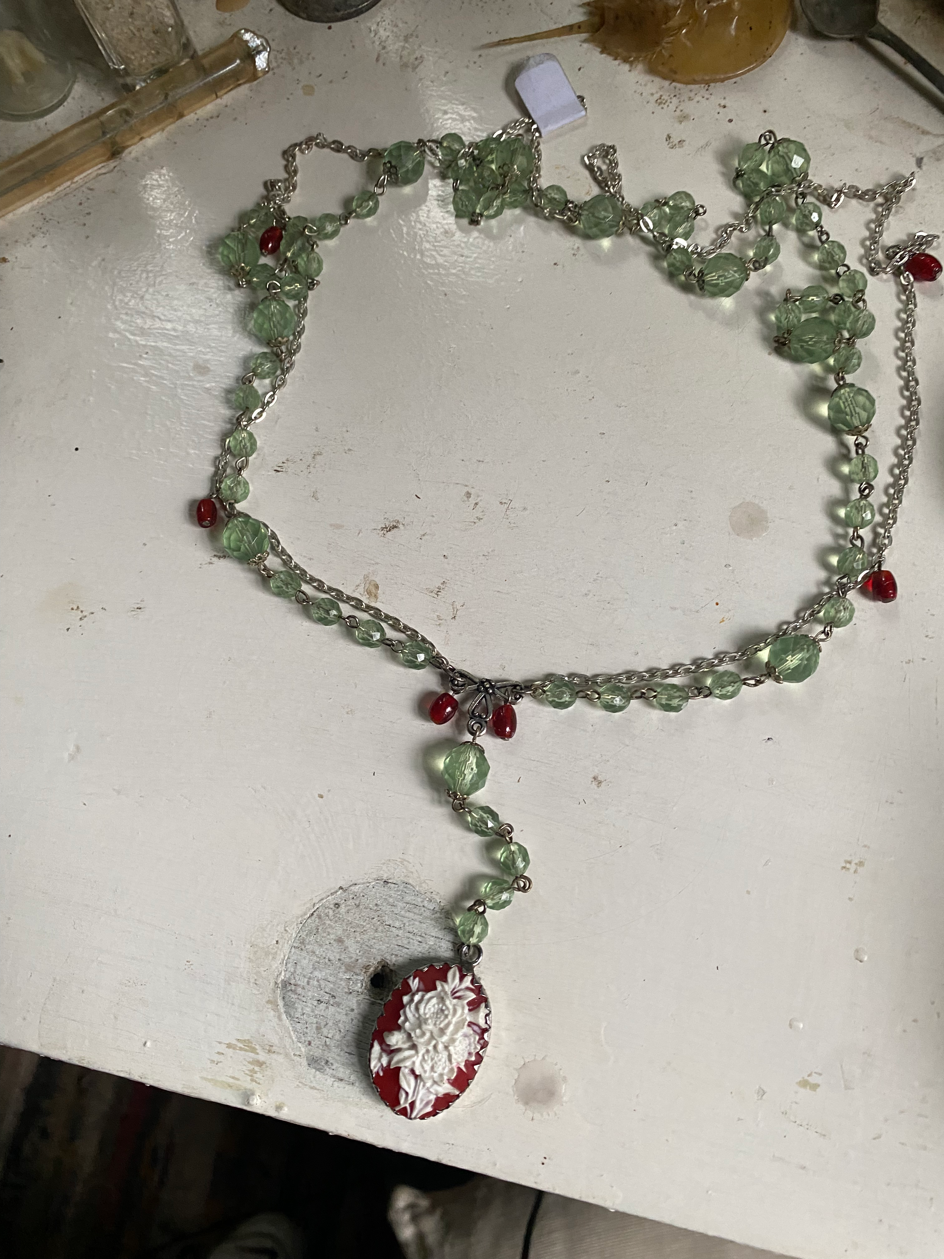 Rosary Style Cameo Necklace image 0