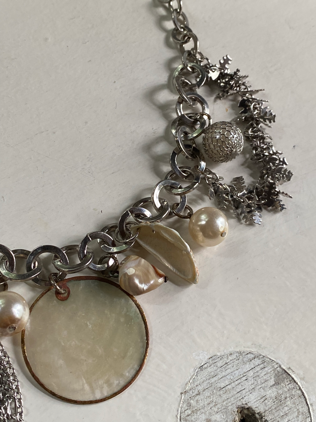 Charms and Seashells on a Chunky Chain Necklace image 2