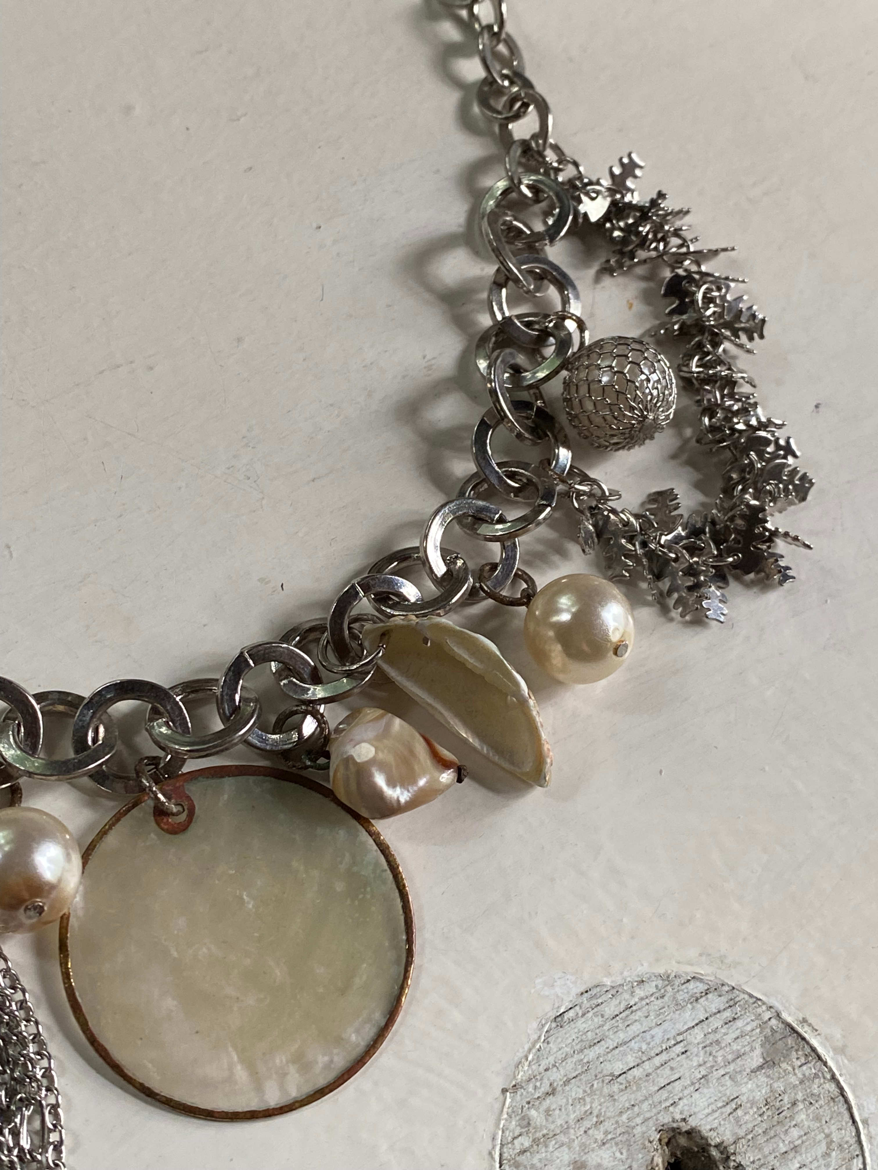 Charms and Seashells on a Chunky Chain Necklace image 2