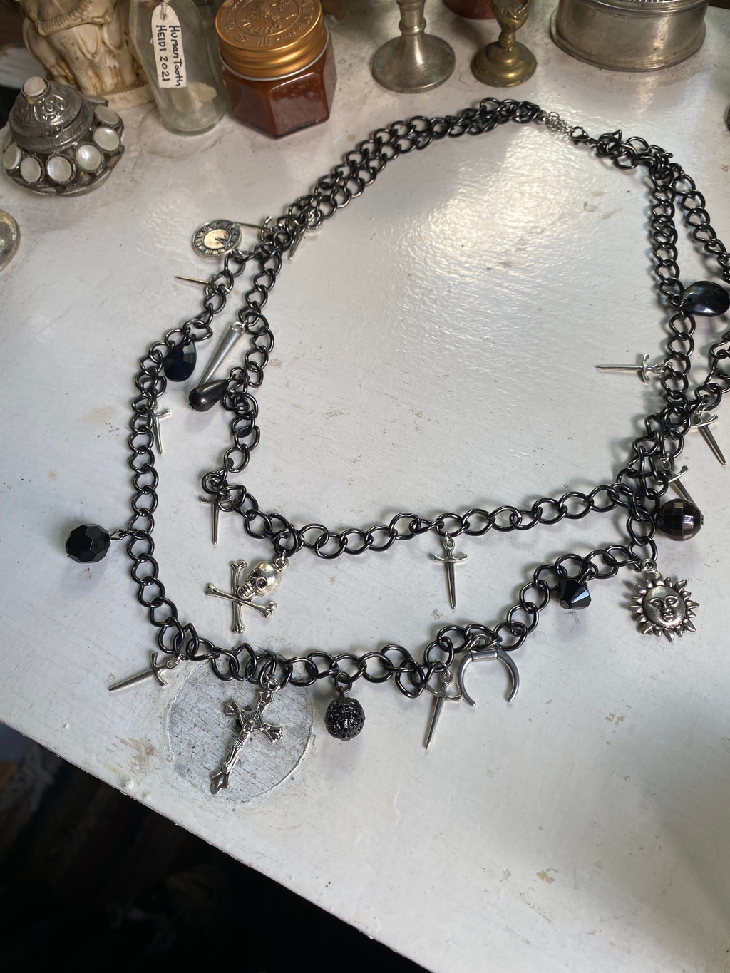 Double Black Chain Necklace image 2